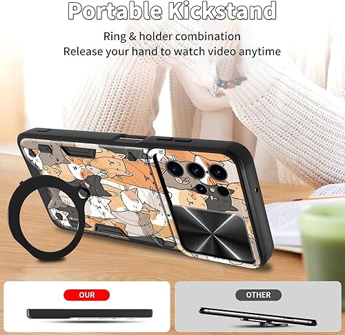 Vista 274 de Funda protectora híbrida para Samsung Galaxy A53 5G de 6.5 pulgadas y anillo giratorio de 360 grados, función atril, híbrida, de doble capa