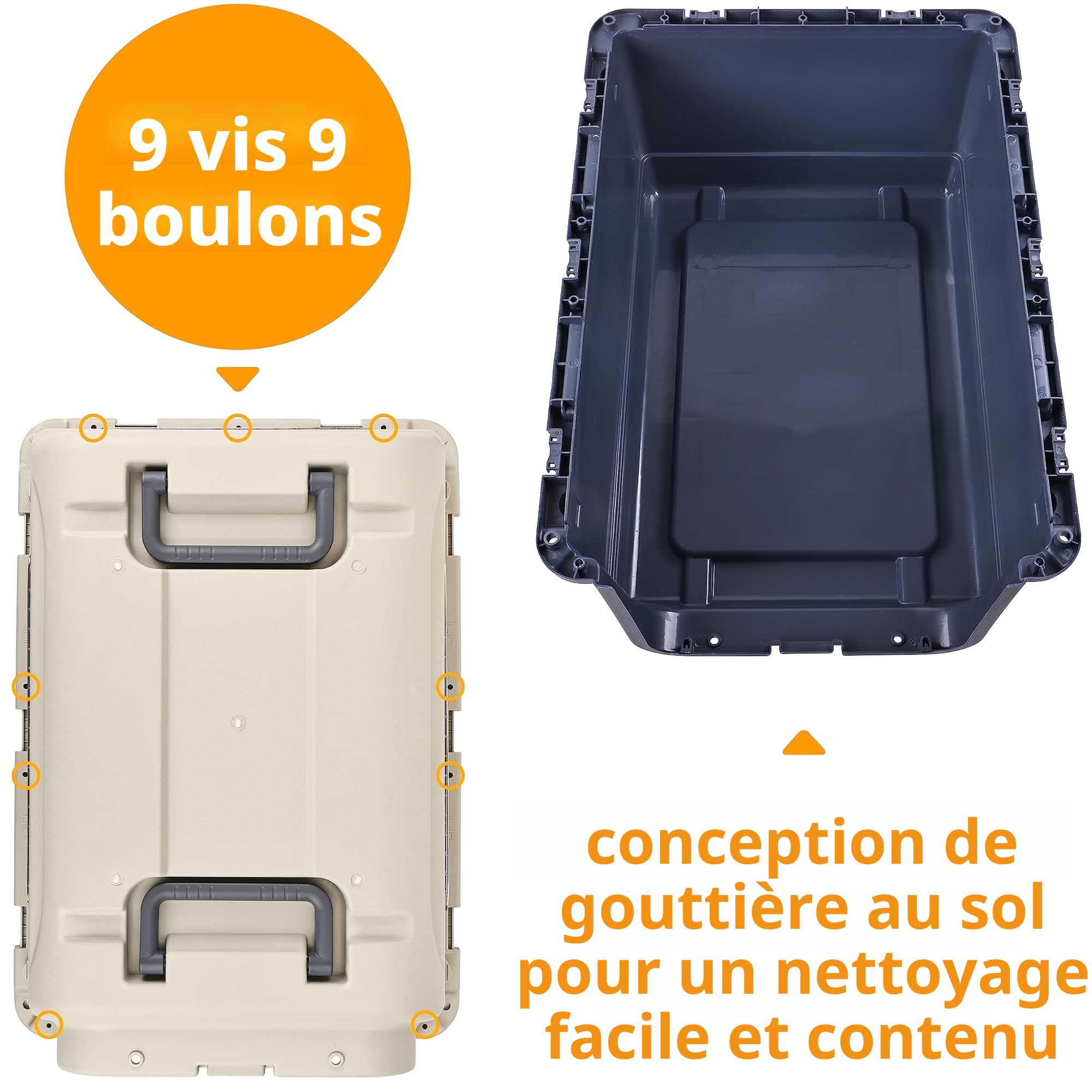 Elevon Cage de Transport en Plastique pour Animal Domestique - Approuvée par Les compagnies aériennes - Grande Taille (L x l x H) : 78 x 54 x 57,9 cm