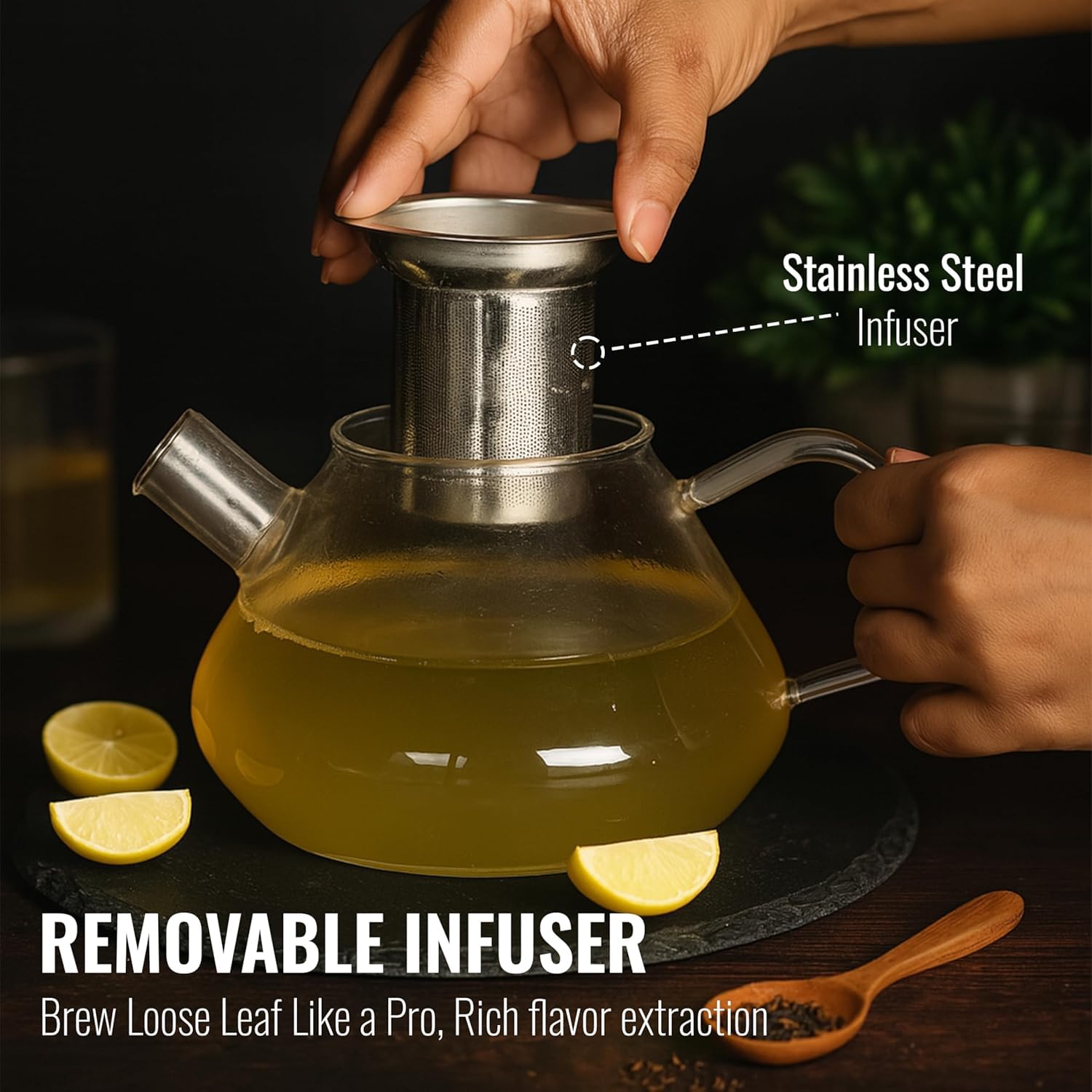 Glass Kettle for Tea - Golden Brew 1000ml -4 Glass Kettle for Tea - Golden Brew 1000ml -4