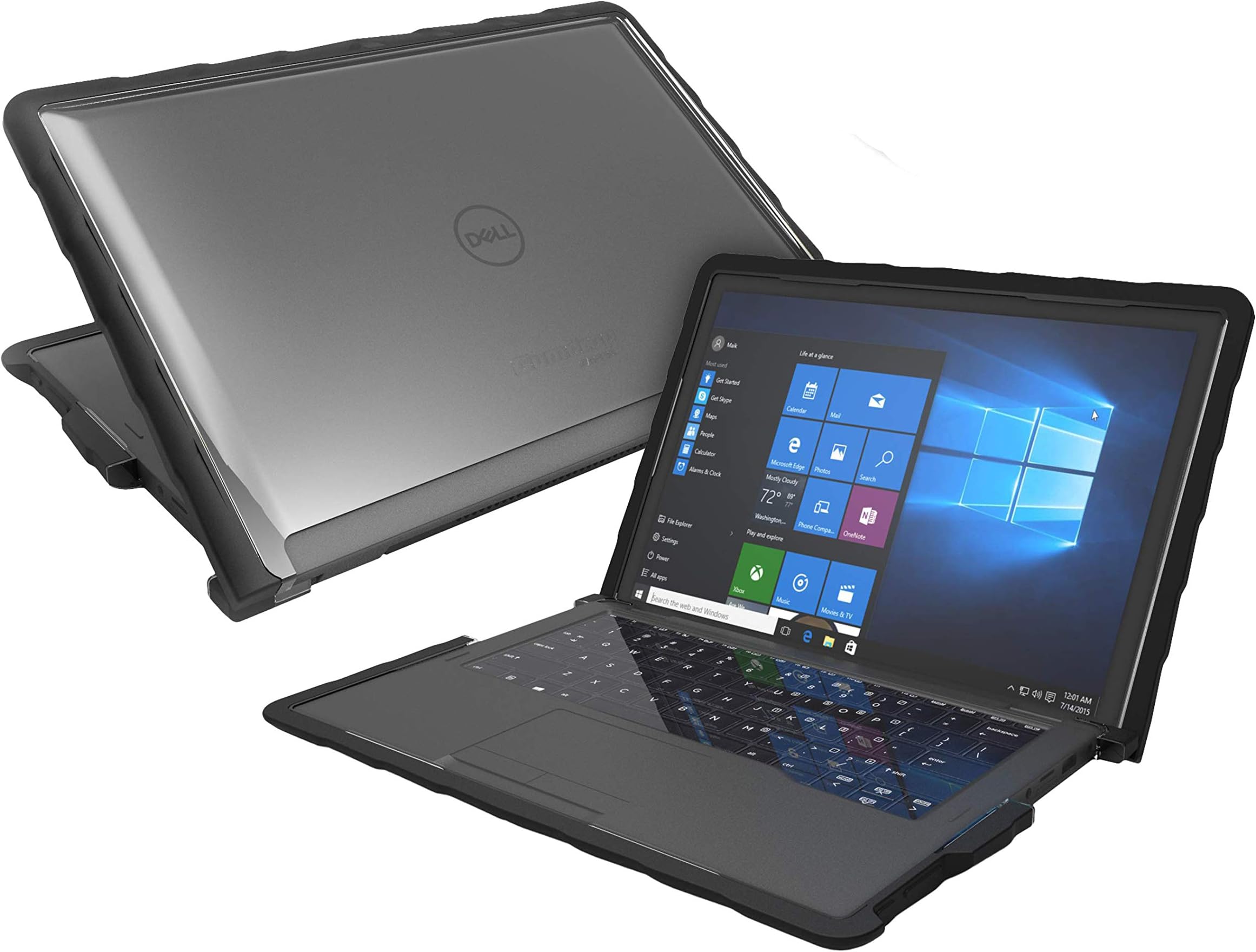 Gumdrop DropTech Case Designed for Dell Latitude 7389 and 7390 13 Inch 2-in-1 Laptop for K-12 Students, Kids - Black, Shock Absorbing, Extreme Drop Protection
