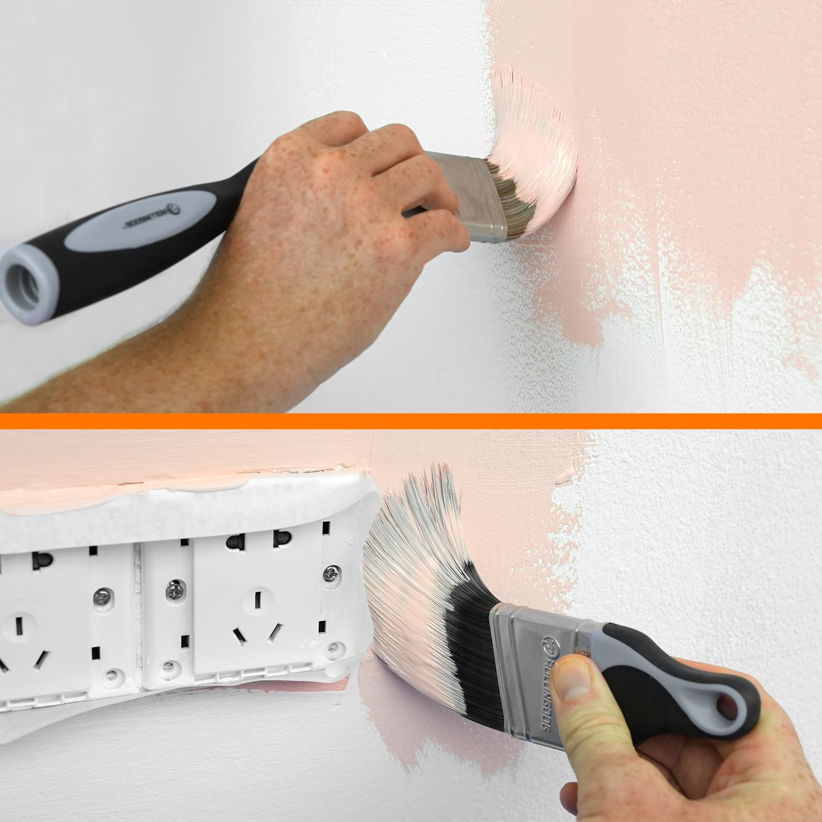 ROLLINGDOG Kit di 11 rulli per pittura da 22,9 cm con telaio, asta di estensione, vassoio di vernice con fodere, pennelli, detergente per rullo e nastro adesivo per pittura a parete, soffitto, casa