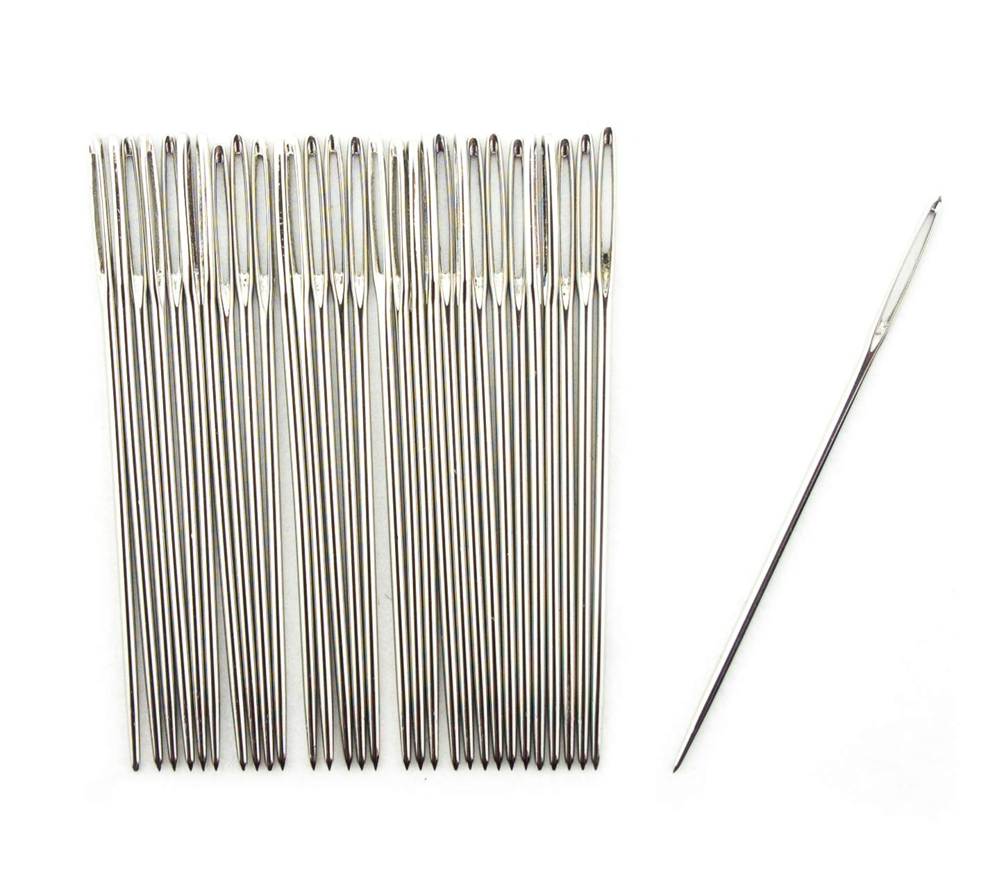 No.24 A Pack of Appx 35 Pcs Cross Stitching Needles - Thin, Easy to Thread Large Opening- 3.6cm/1.5", Get The Deal!