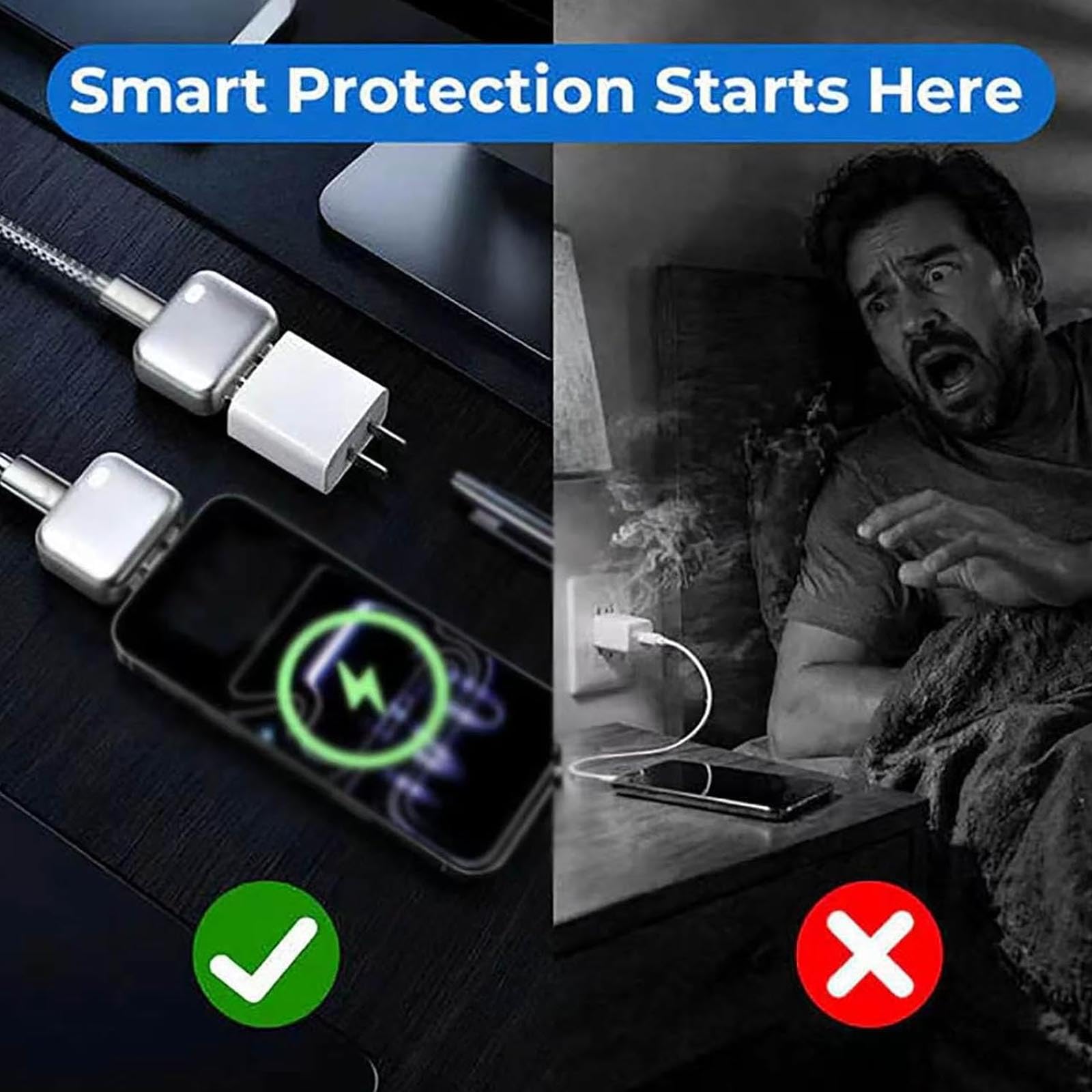 Cargador inteligente con función de detención de carga, cable carga con desconexión automática, dispositivo de expulsión al completar la carga y adaptador universal protección contra sobrecarga (1pcs)