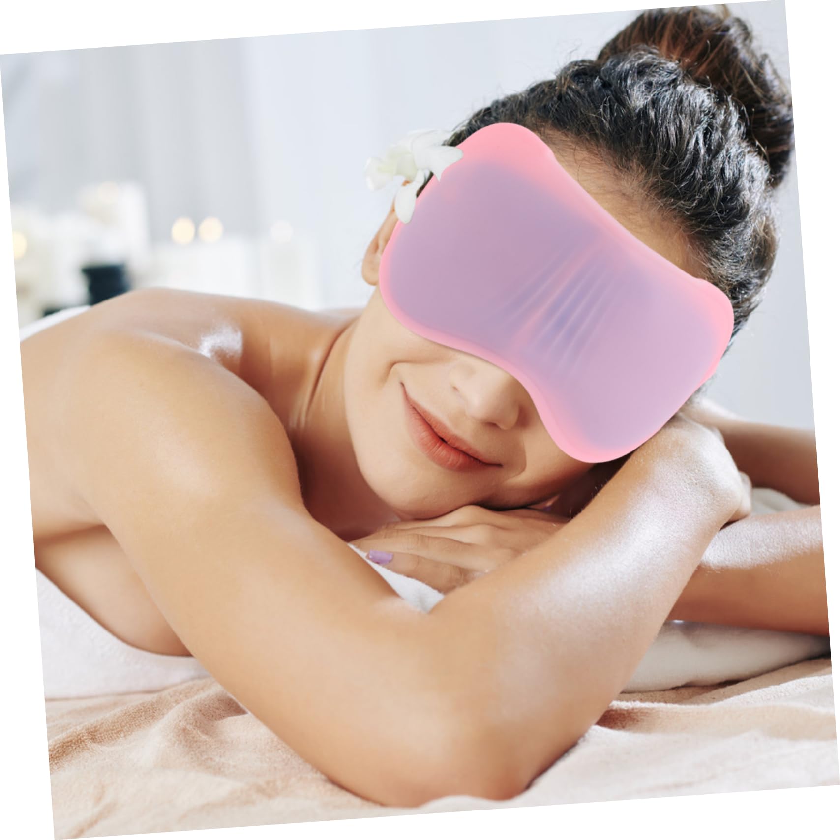 Maschera Occhi per Dormire in Silicone e Gel, Rosa