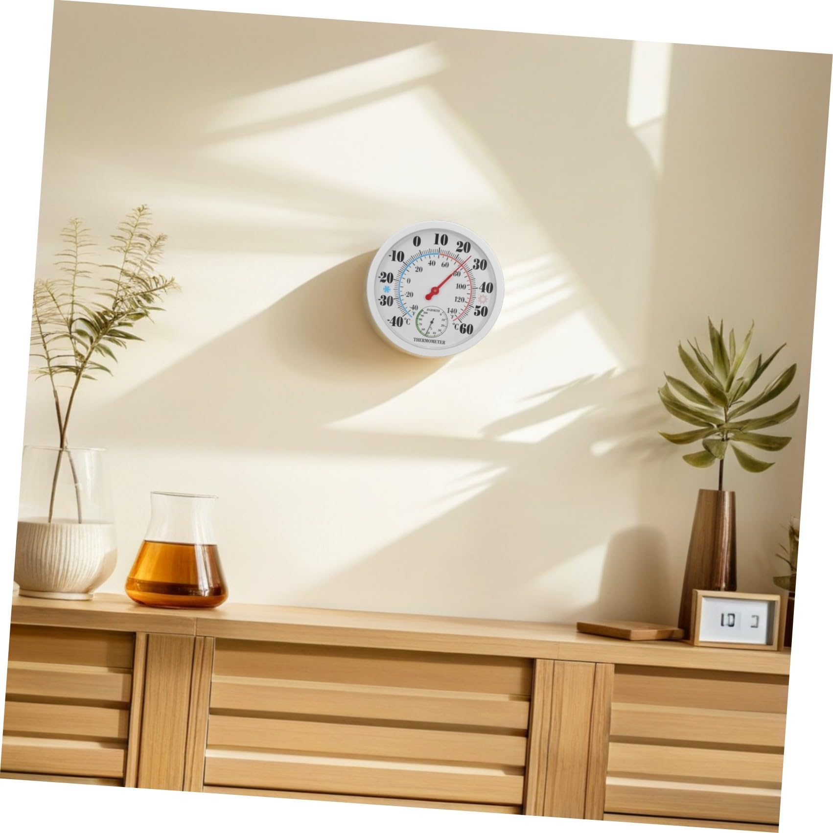 Toddmomy Termómetro de Pared Digital para Interior, Higrómetro Medidor de Humedad y Temperatura Ambiente, Blanco, Compacto y Preciso para Hogar, Sauna, Cocina y Habitación