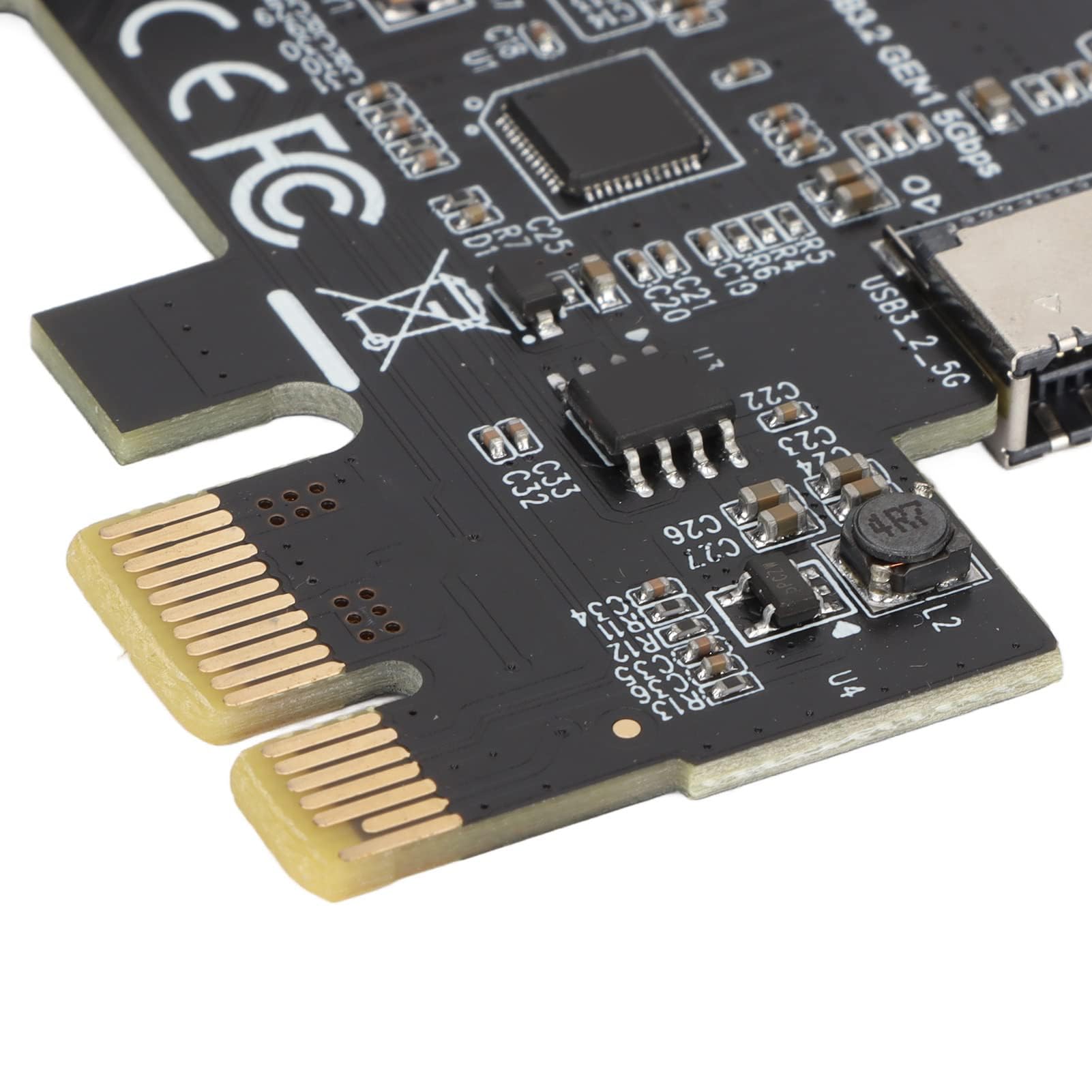 Karta Rozszerzająca PCIE na Typ E, Karta Rozszerzająca USB3.2 PCI E dla XP 7 8 10 11 LINUX, ASMedia ASM1042A Master Control, PCIE na USB3.2 GEN1 5 Gb/s Typ C Przód(Czarny)