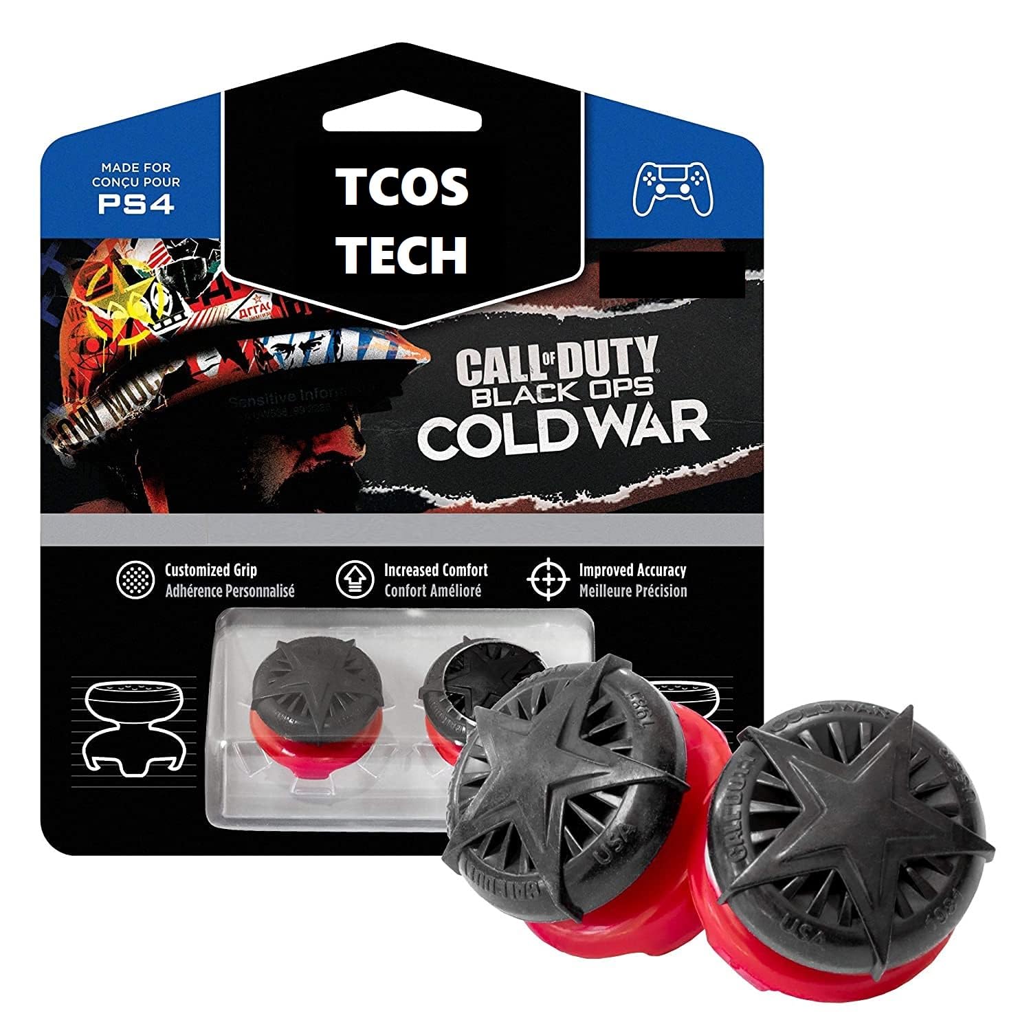 TCOS TECH PS5 PS4 Controller FPS Freek Analog Extenders Call of Duty Theme Thumbsticks for PS5 and PS4 Controller Black Ops Cold War-image-6