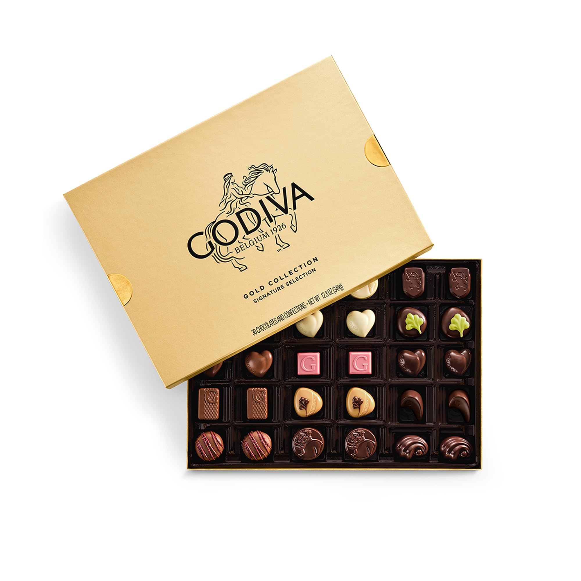 Godiva Gold Assorted Chocolate Gift Box, Belgian Dark and Milk Chocolates with Pralinés, Ganaches & Caramels, Gourmet Gift for Birthdays, Holidays,