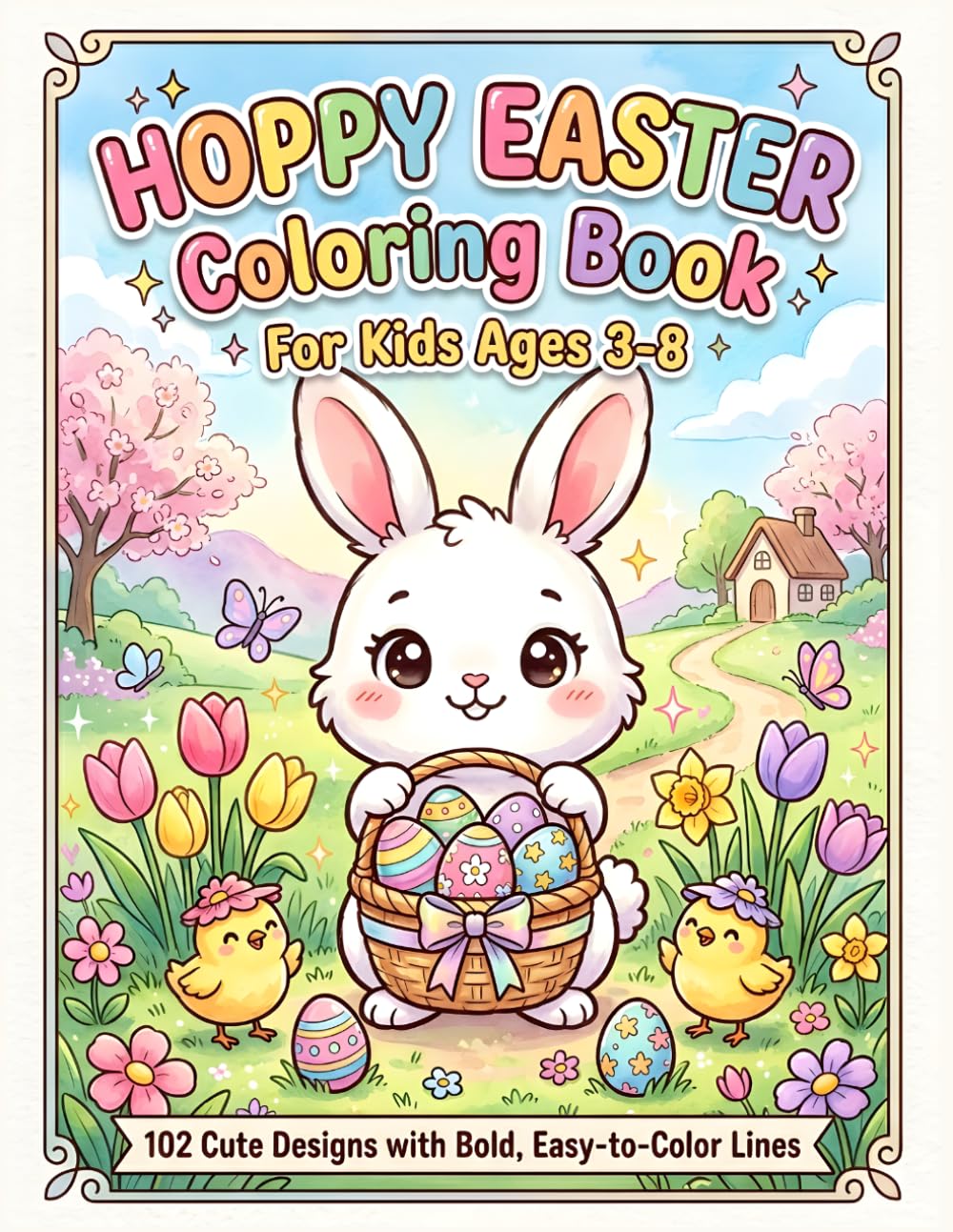 Hoppy Easter Coloring Book: For Kids Ages 3 - 8