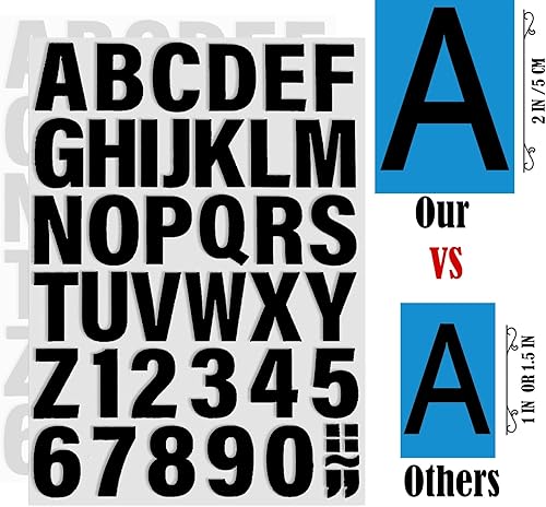 Miniatura 7 de 6 hojas de letras termo-adhesivas para ropa, letras de vinilo para planchar de gran tamaño de 2 pulgadas con letras de transferencia de calor de la