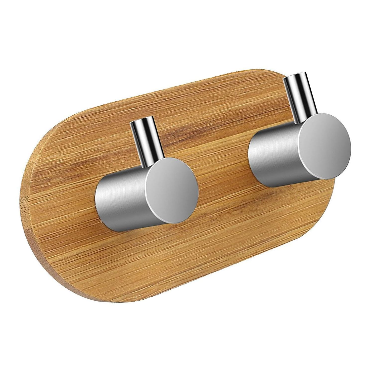 DORMICO Stainless Steel Hooks, Bamboo Towel Hooks, Waterproof Adhesive Hooks Wood, Self Adhesive Hooks Holder with Wood for Bathroom, Toilet, Kitchen, Bedroom Double Hook,Pack of 1 (B0CYLWWQ94) Amazon Price History, Amazon Price Tracker