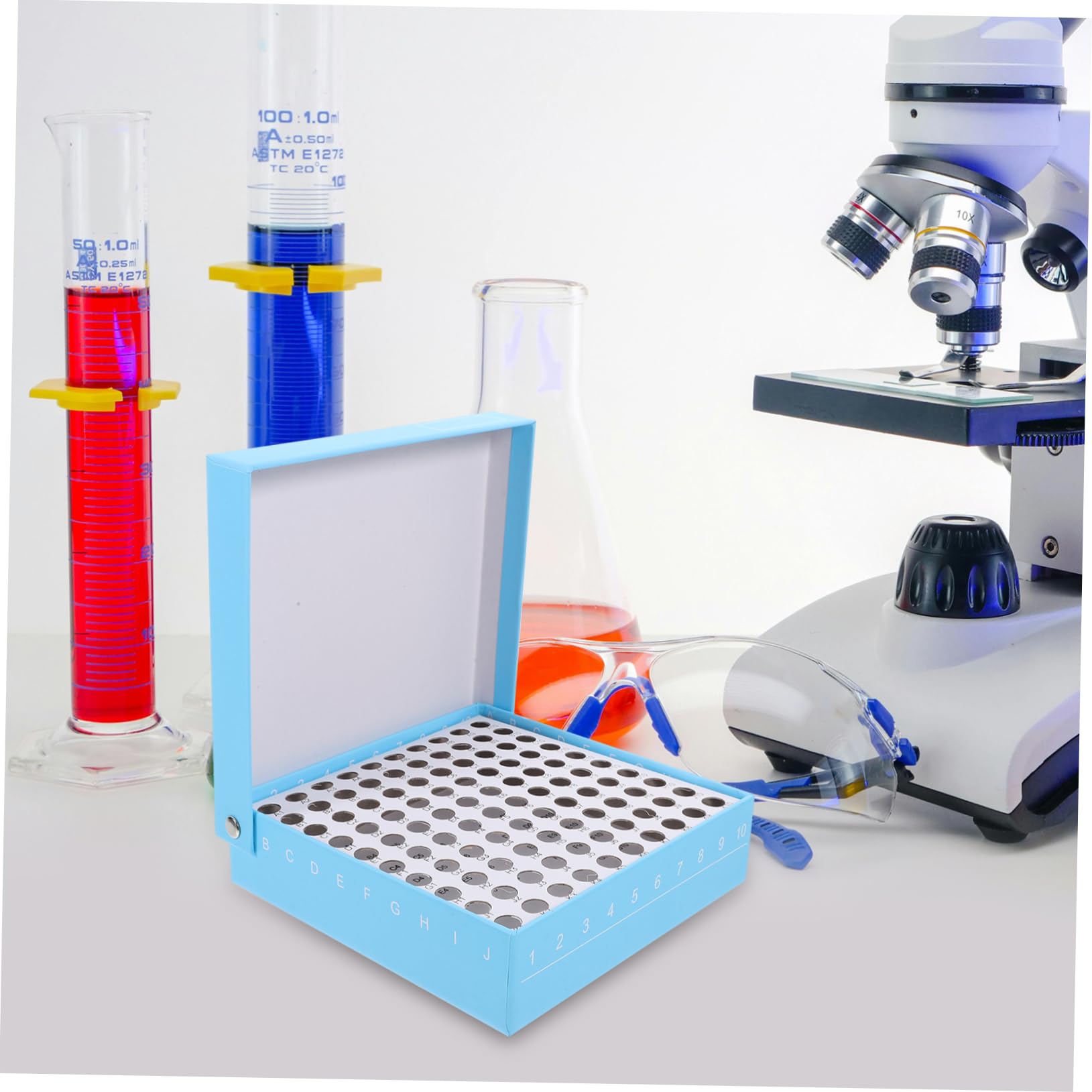 KICHOUSE Microcentrifuge Tube Storage Box for Freezer Storage Holder Pp Material Sample Holder Caps Lids