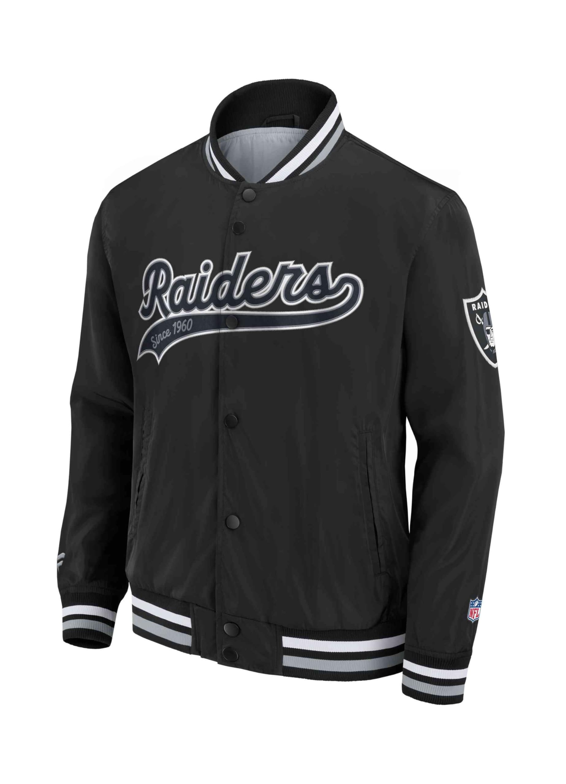 Fanatics Men's Black Las Vegas Raiders Nfl Sateen College Jacket - Xxl