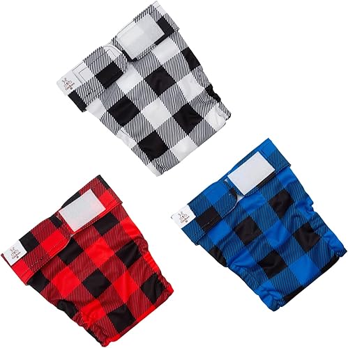 Miniatura 2 de CuteBone Pañales lavables para perras, paquete de 3 pantalones de entrenamiento para cachorros WWD01XL