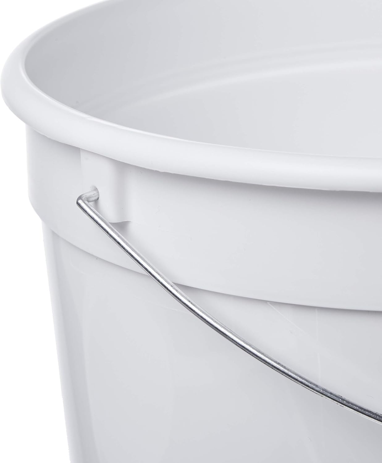 Consolidated Plastics Pail with Handle, HDPE, 6 Quart, White, 10 Piece