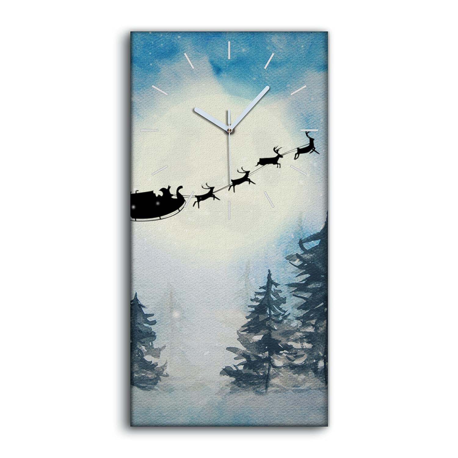 Horloge sur Toile Sans Tic-Tac pour Dormir au Calme avec Décoration Noël
