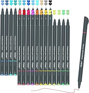 24 Colored Journaling , Fine Line Point Drawing Marker Pens for Writing Journaling Planner Coloring Book Sketching Taking Note Calendar Art Projects Office School Supplies (24 Colors)