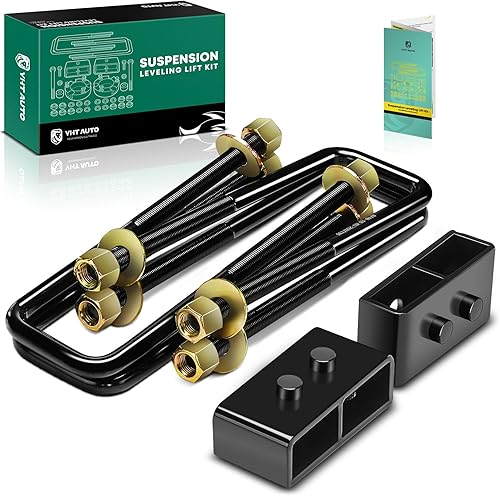 YHTAUTO Kit de elevación de nivelación de suspensión trasera de 1.5 pulgadas compatible con Ford F-150 RWD4WD 2004-2020, pernos en U de acero con