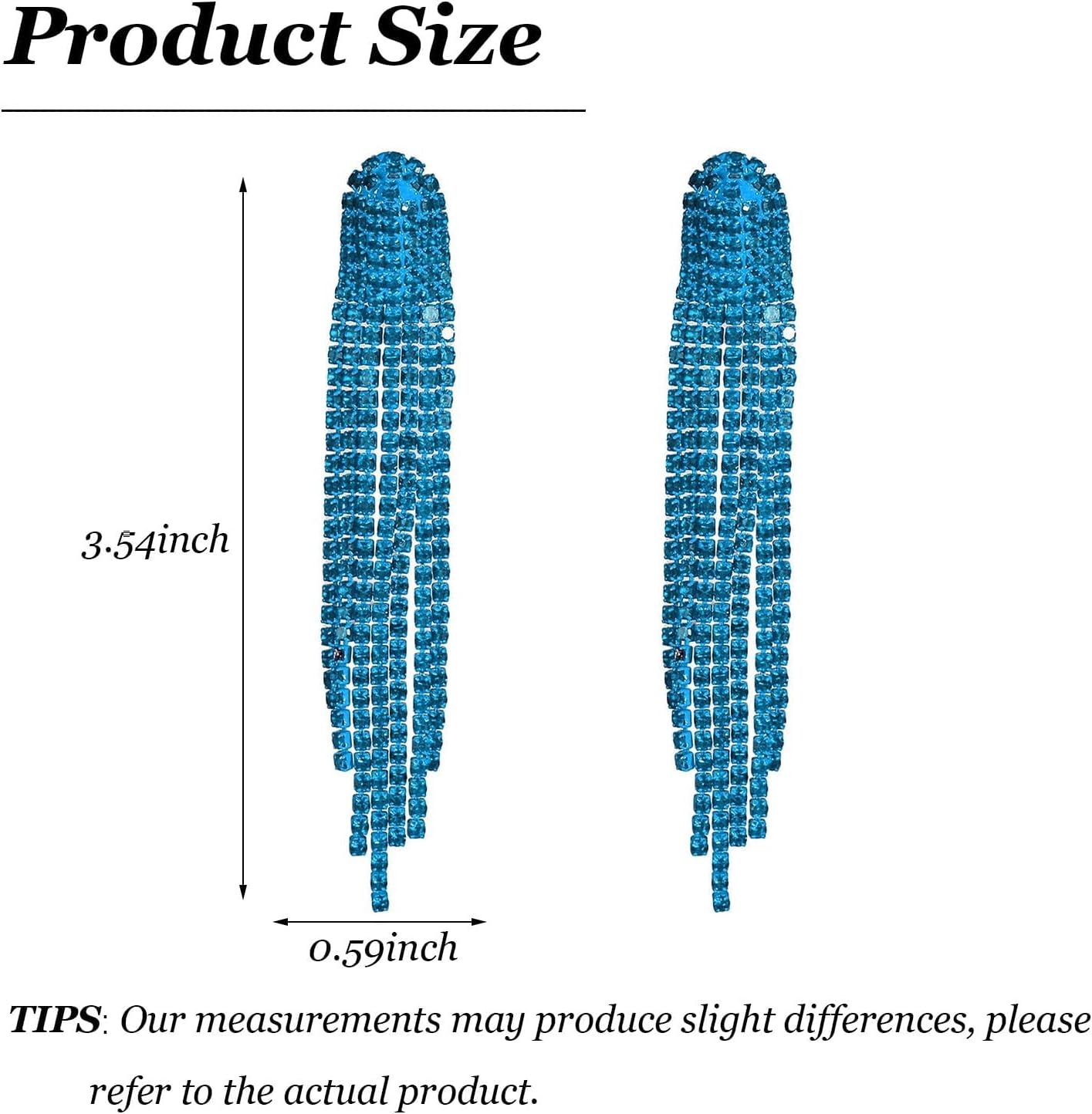 Rhinestone Tassel Earrings for Women Sparkly Long Chandelier Dangle Earrings 2025 Trendy Wedding Party Prom Dress Outfit Bling Jewelry Gifts - Image 6