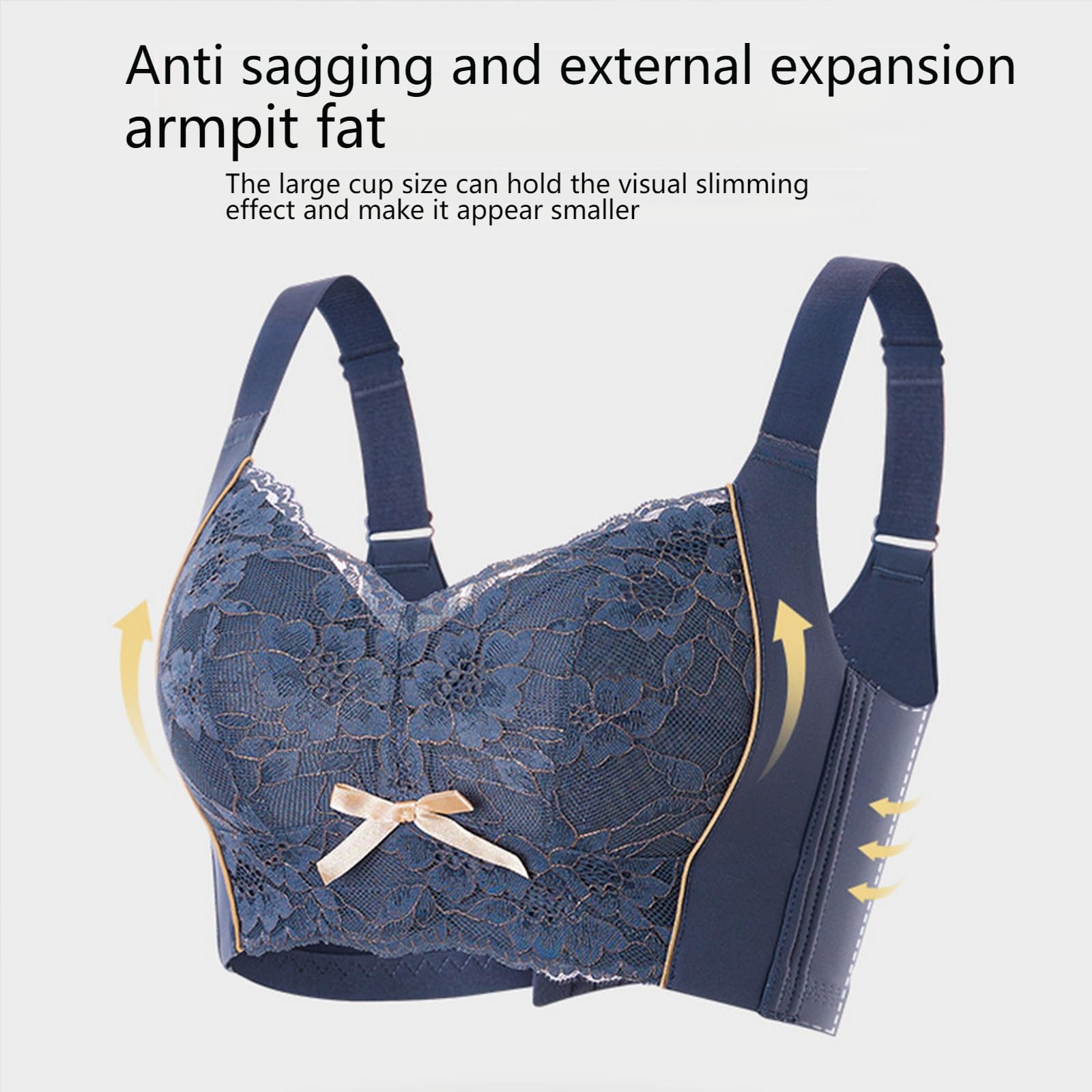 Reggiseno Imbottito Senza Ferretto Estivo da Donna, Sottile, Cuciture, A Coppa Piena, Anti-protrusione, Anti-cedimento, con Supporto Laterale-bianco-75b