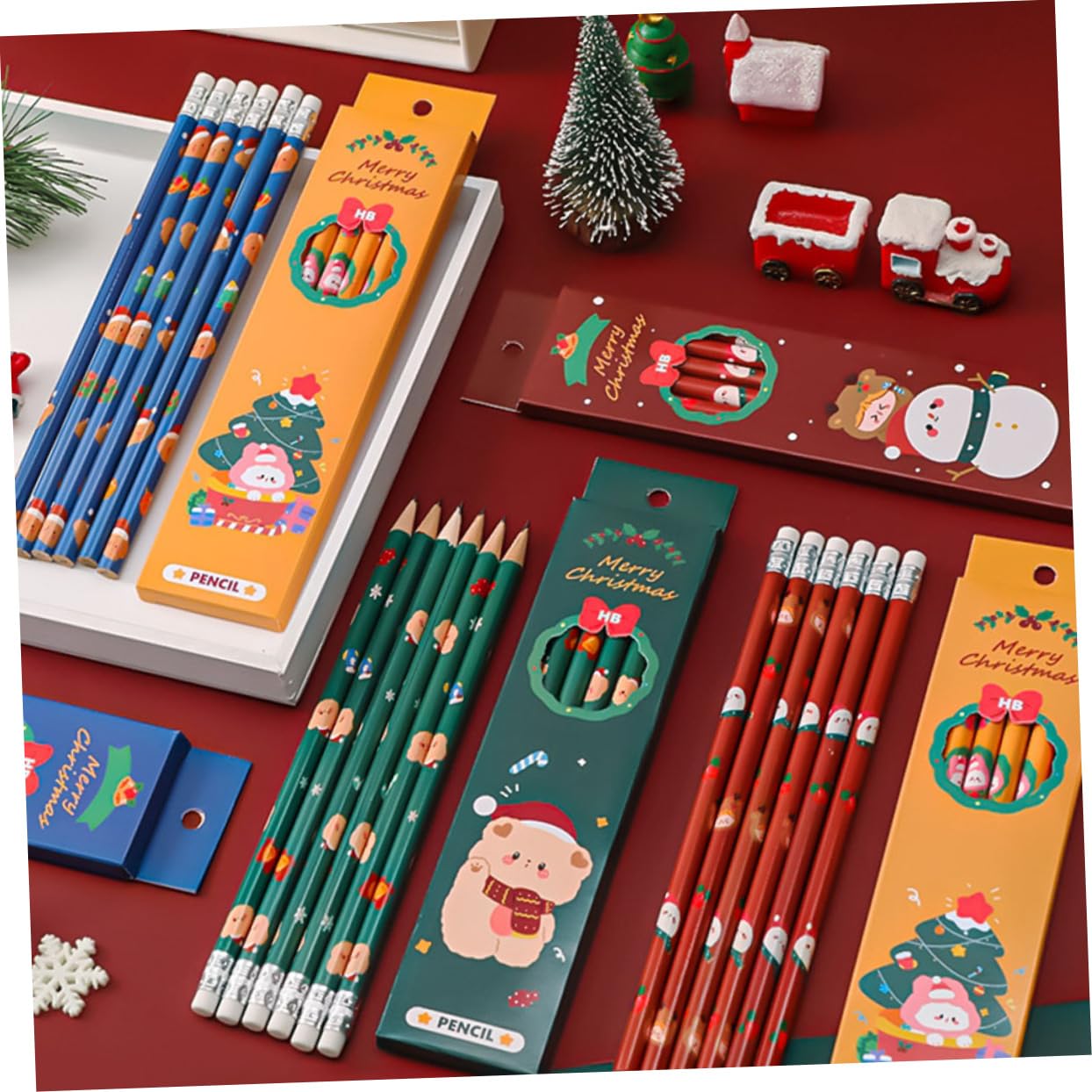 Angoily 120 Pezzi Matite Hb per Gomma Resistente e Design Ergonomico Matite Natalizie per Scrittura Quotidiana e Regalo Natale