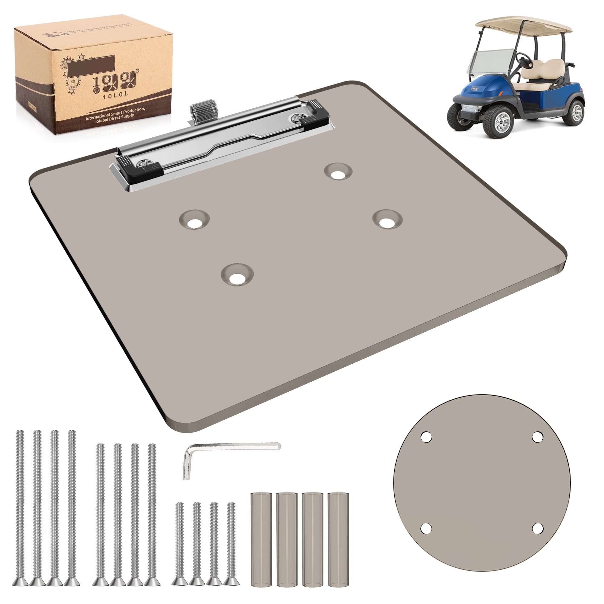 10L0L Golf Cart Scorecard Holder with Pencil Holder Universal for Yamaha EZGO Club Car with 5-6 Holes Golf Cart Steering Wheel,Easy to Install &