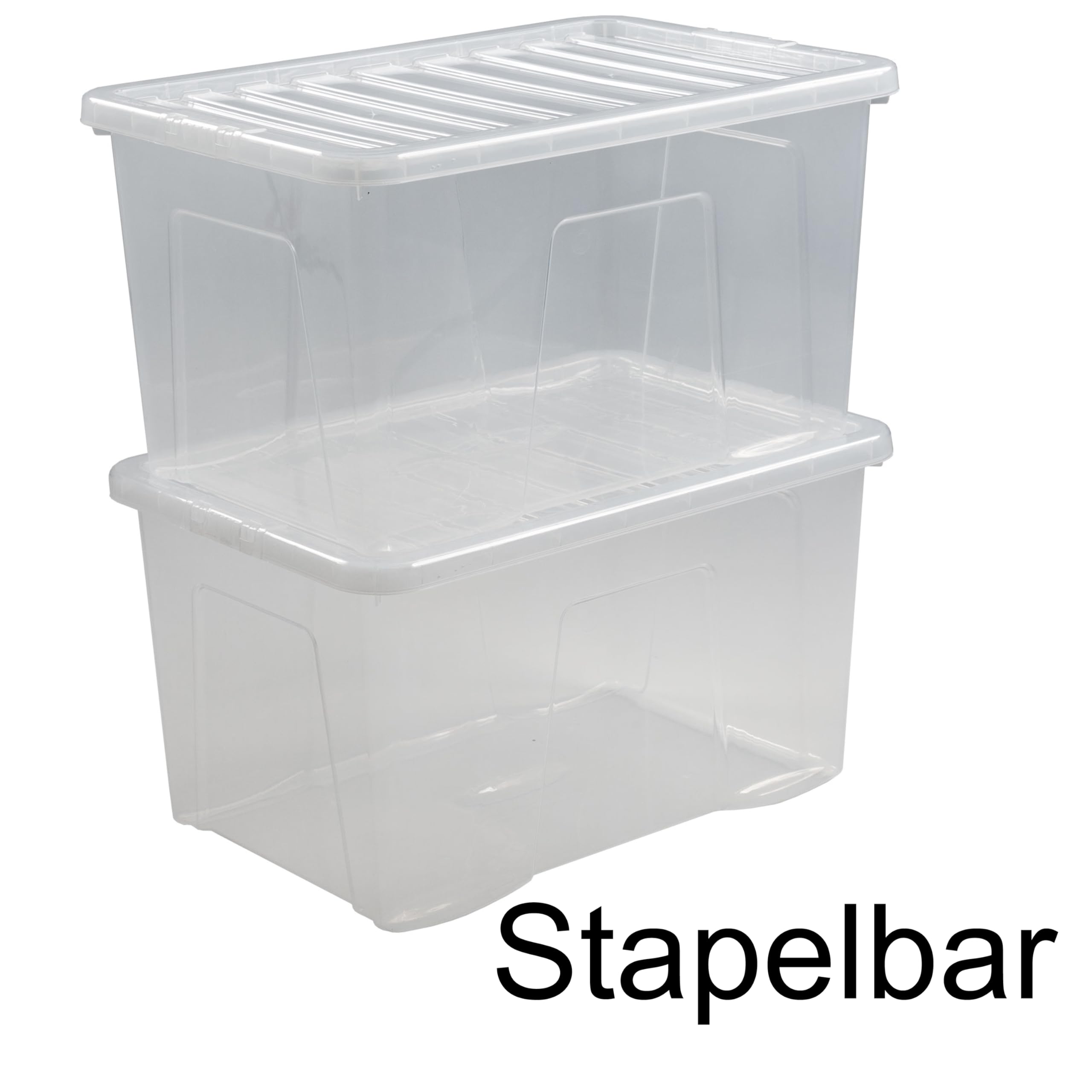 aufbewahrung mit deckel Box transparent lebensmittelecht 60L Stapelbar 60x40cm Kunststoff Küche, Haushalt & Wohnen Size:50x65cm Kleiderschrank-Organizer, Schubladenaufbewahrung für Kleidung PLU_78892