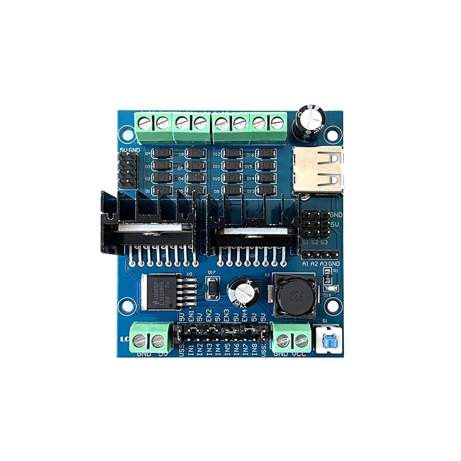 L298N Motor Driver Board 4 Way Motor Speed Controller Module Forward Reverse Rotation Motor Controller for Smart Car