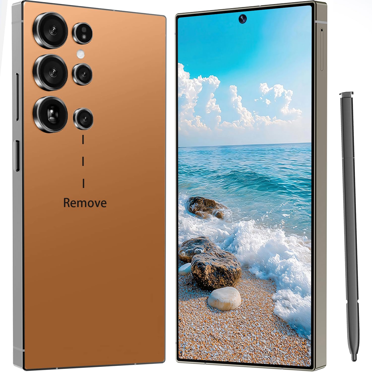 Photo 1 of ZFSMHXH I24 Ultra 5G Unlocked Phones 8+512GB Android13 Smartphone Battery 6800mAh 6.9" HD Screen Unlocked Cell Phone,48MP+108MP Camera/Face ID/5G/Fingerprint Lock/Dual SIM/GPS (Orange)