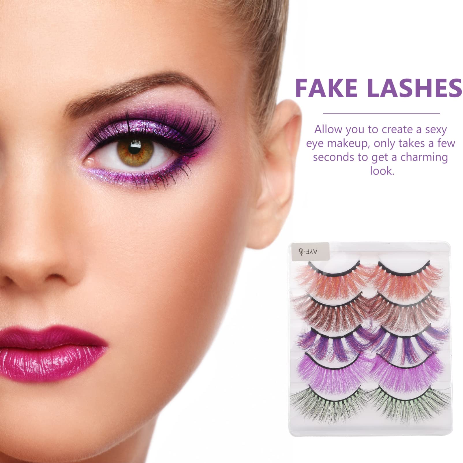 Housoutil 25paare Bunte Fake Eyelashes Für Cosplay Und Partys Leichte Wiederverwendbare Wimpern Für Natürlichen Look Und Vielseitige Anlässe Wie Halloween Fotoshootings Und Mehr