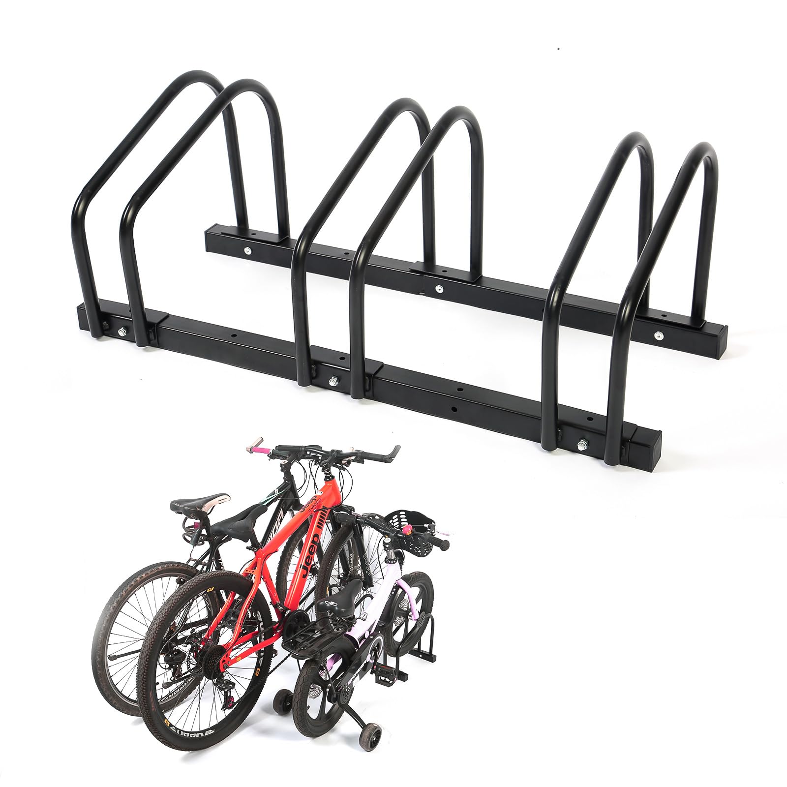Bikes Floor Stand Bike Parking Rack Garage Bike Storage Stand Bicycle Storage Organizer for Mountain Bike, Road Bike Fit 22-28" Wheel Stand Tire Width 2.2"