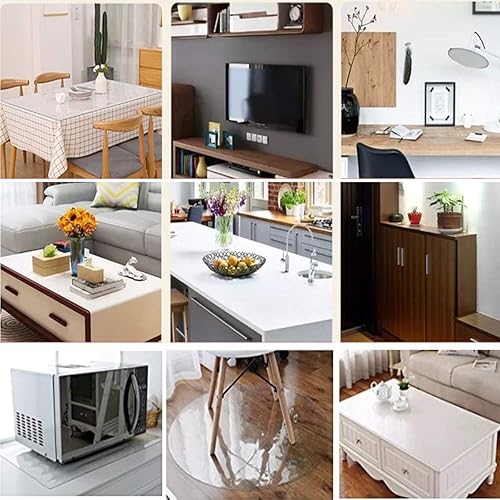 Miniatura 8 de Tapete protector transparente de PVC de 0.069 pulgadas de grosor, tapete de plástico transparente sin olor, resistente al calor, lavable, 12 x 28