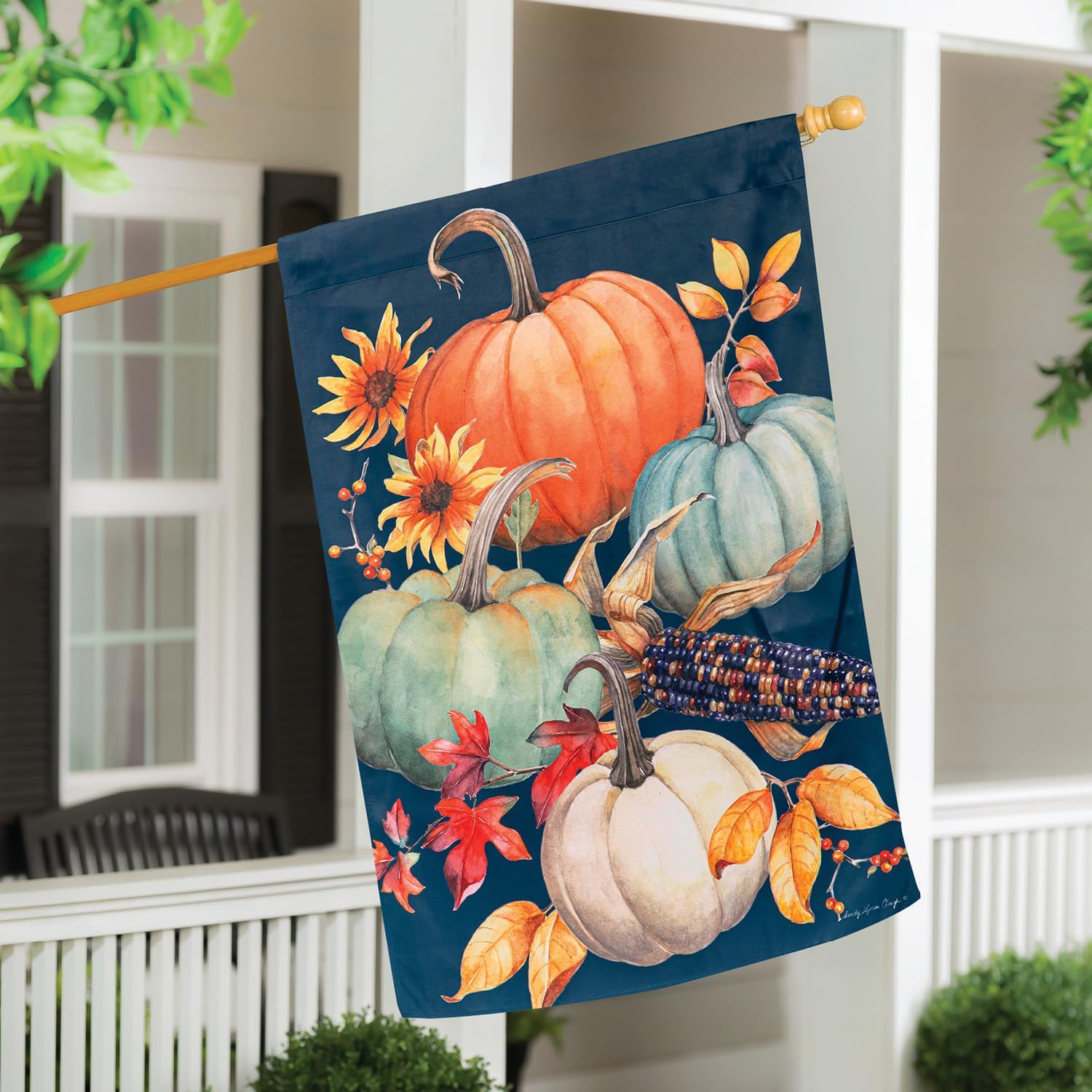 Evergreen Flag All Things Pumpkins Suede House Flag, 28 x 44 Inches Fall Wecome Flag, Outdoor House Flag for Homes and Garden Fall Decoration