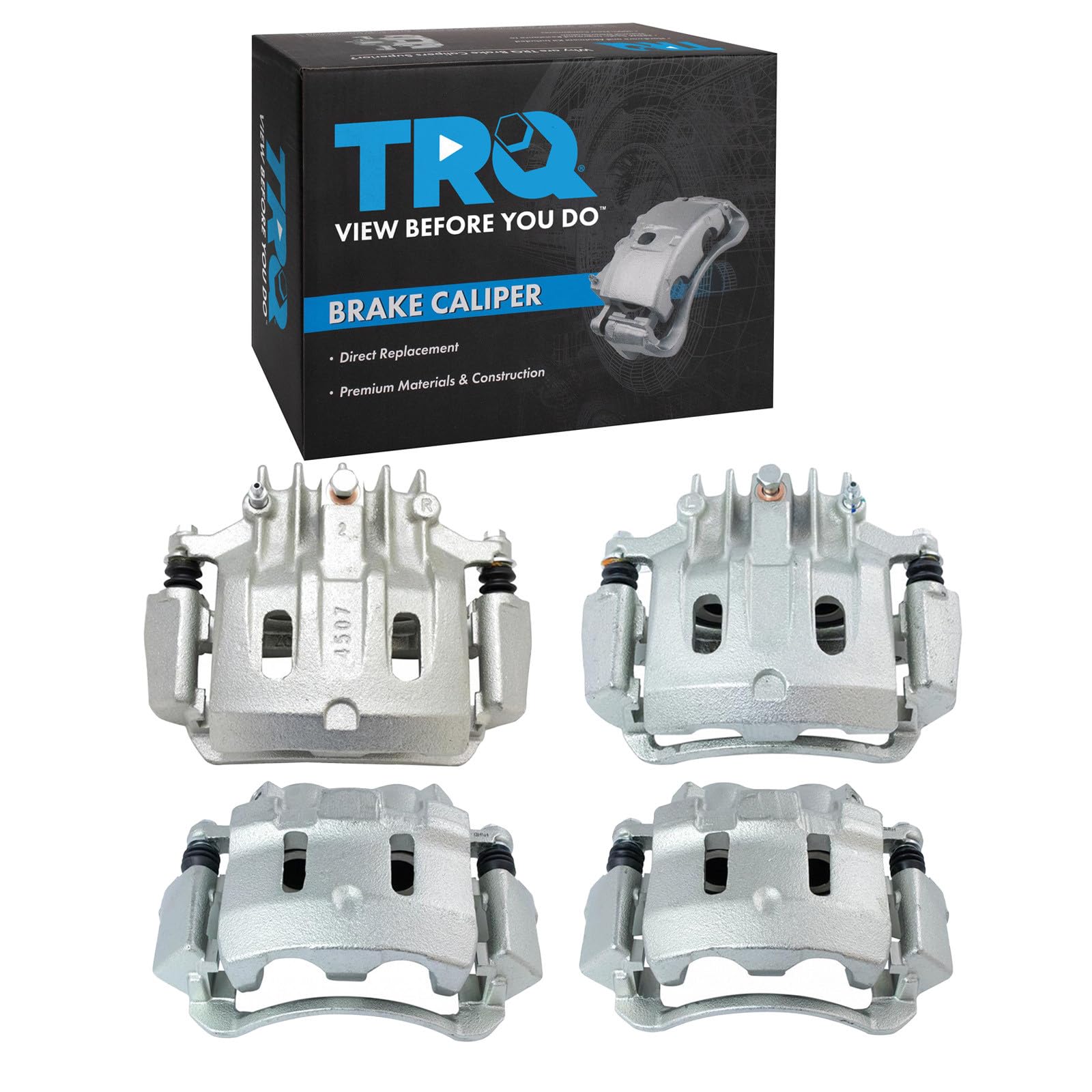 TRQ Front &amp; Rear Brake Caliper Set Compatible with 2000-2005 Ford Excursion 2000-2004 F-250 Super Duty F-350 Super Duty
