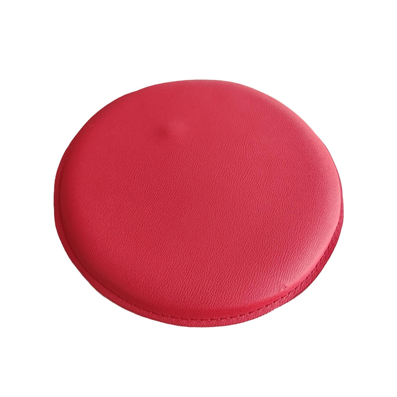 Cojín redondo rojo para taburete de bar, espuma de alta densidad, impermeable, cómodo, tamaño estándar, ideal para cocina y hogar, bar, elegante diseño rojo para comedor y entretenimiento