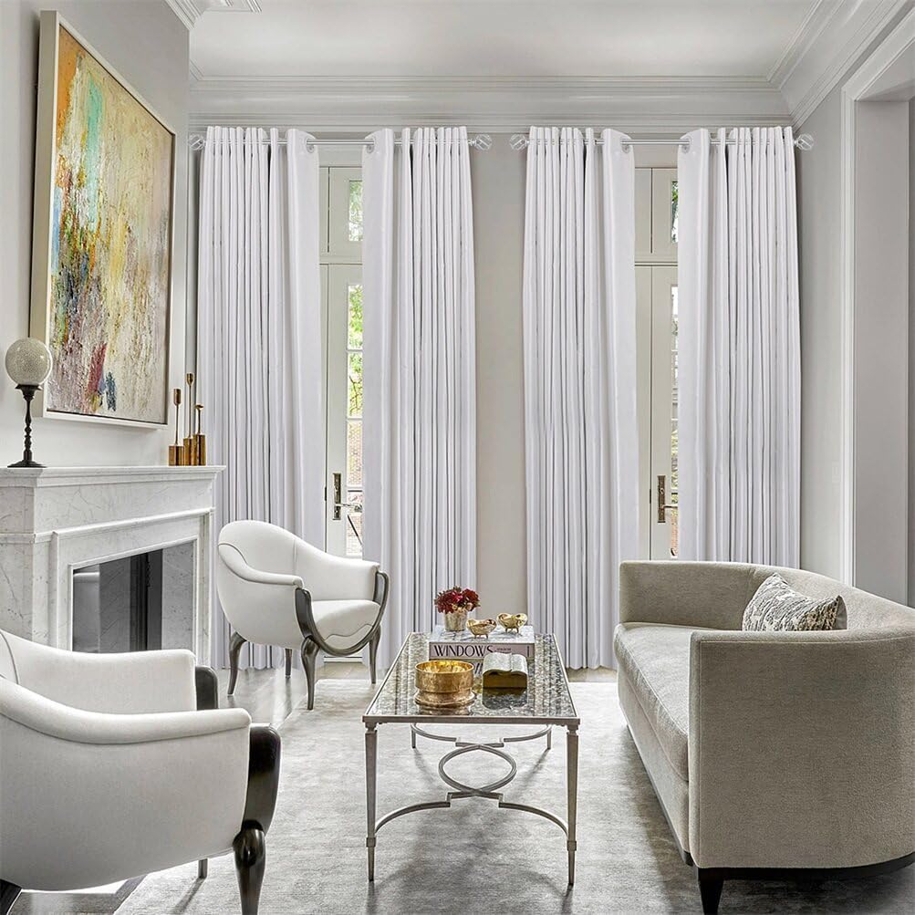 curtain rod 36-72 inch,1 inch Decorative,Matte Silver Twisted Cage Finial