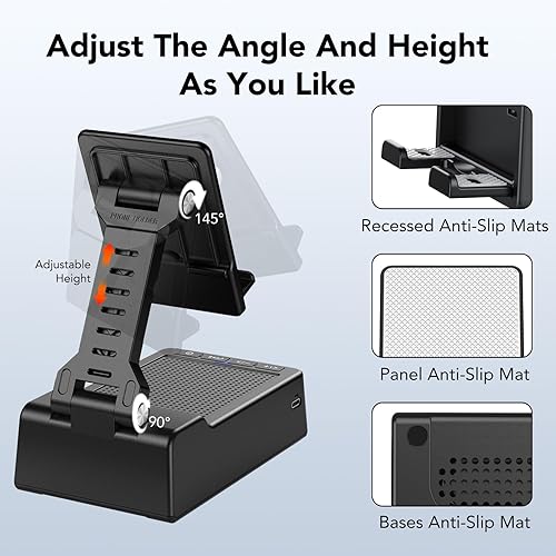 Miniatura 3 de Soporte plegable para teléfono con altavoz Bluetooth inalámbrico y base antideslizante, regalos de cumpleaños para hombresmujeres, accesorios para