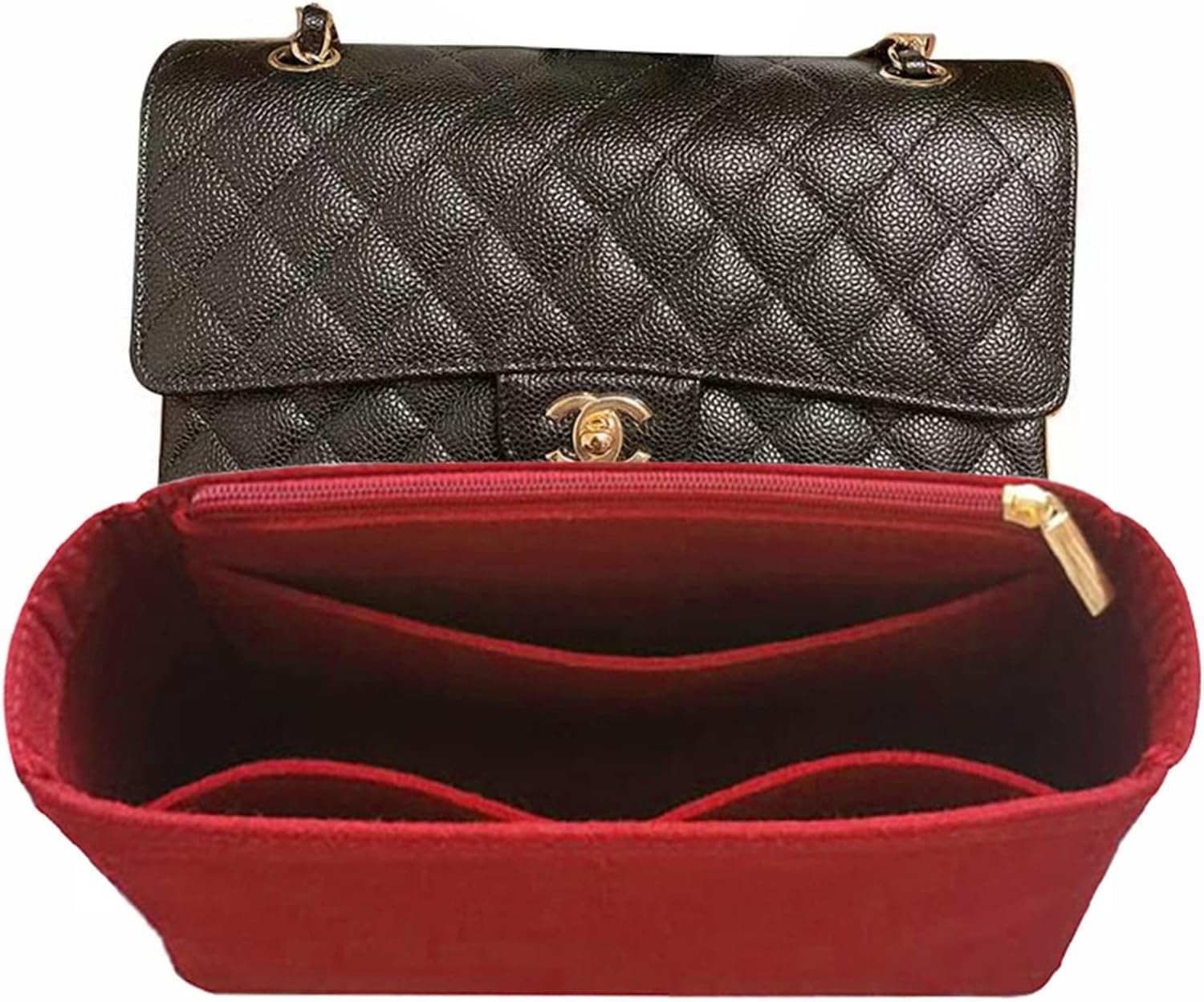 Lckaey Purse Insert Organizer for medium niki matelassé crinkled leather shoulder