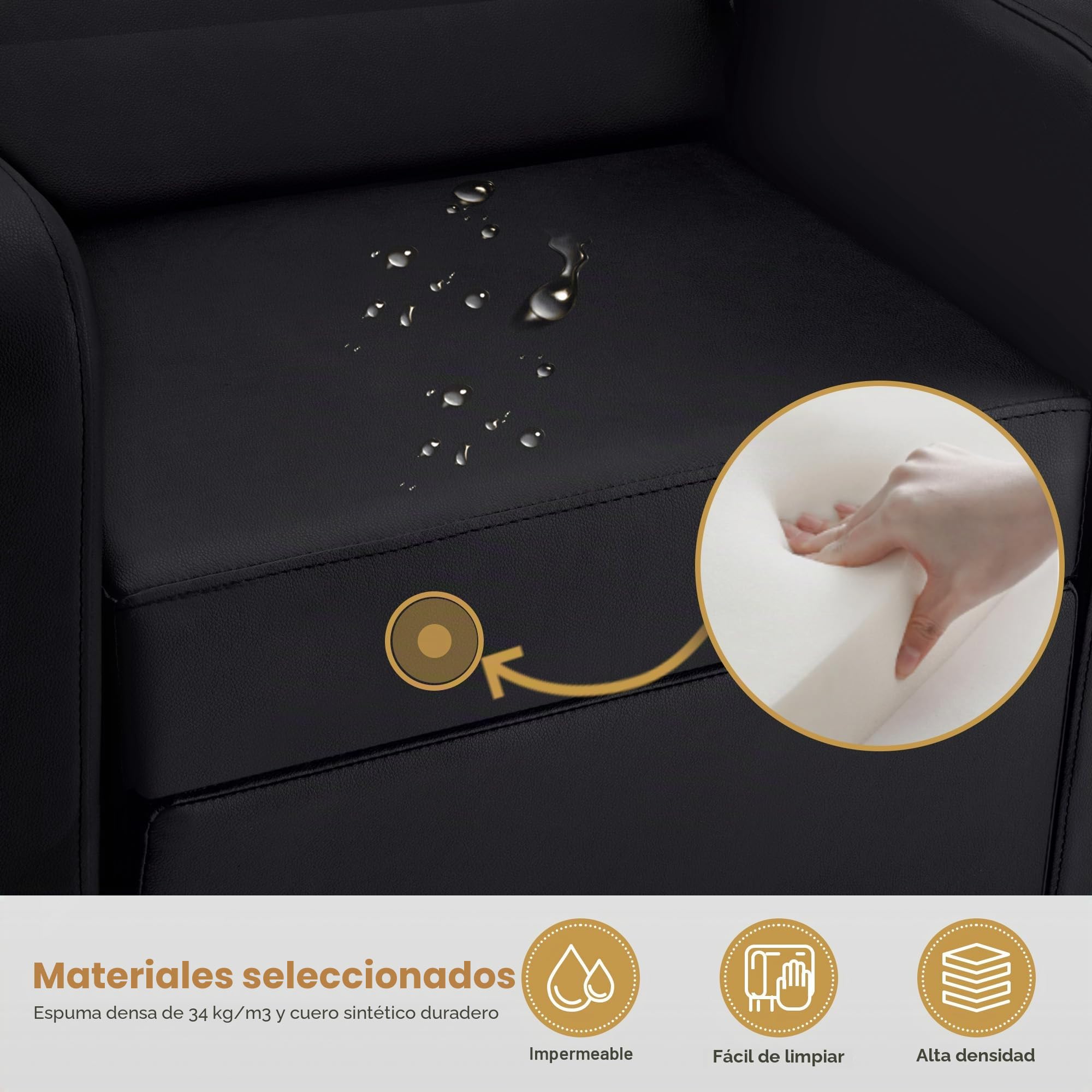 BarberPub Sillón de peluquería con Lavabo, reposapiernas Plegable, Lavabo de cerámica, Ajustable, sillón de peluquería para salón SPA 8675 (Negro)