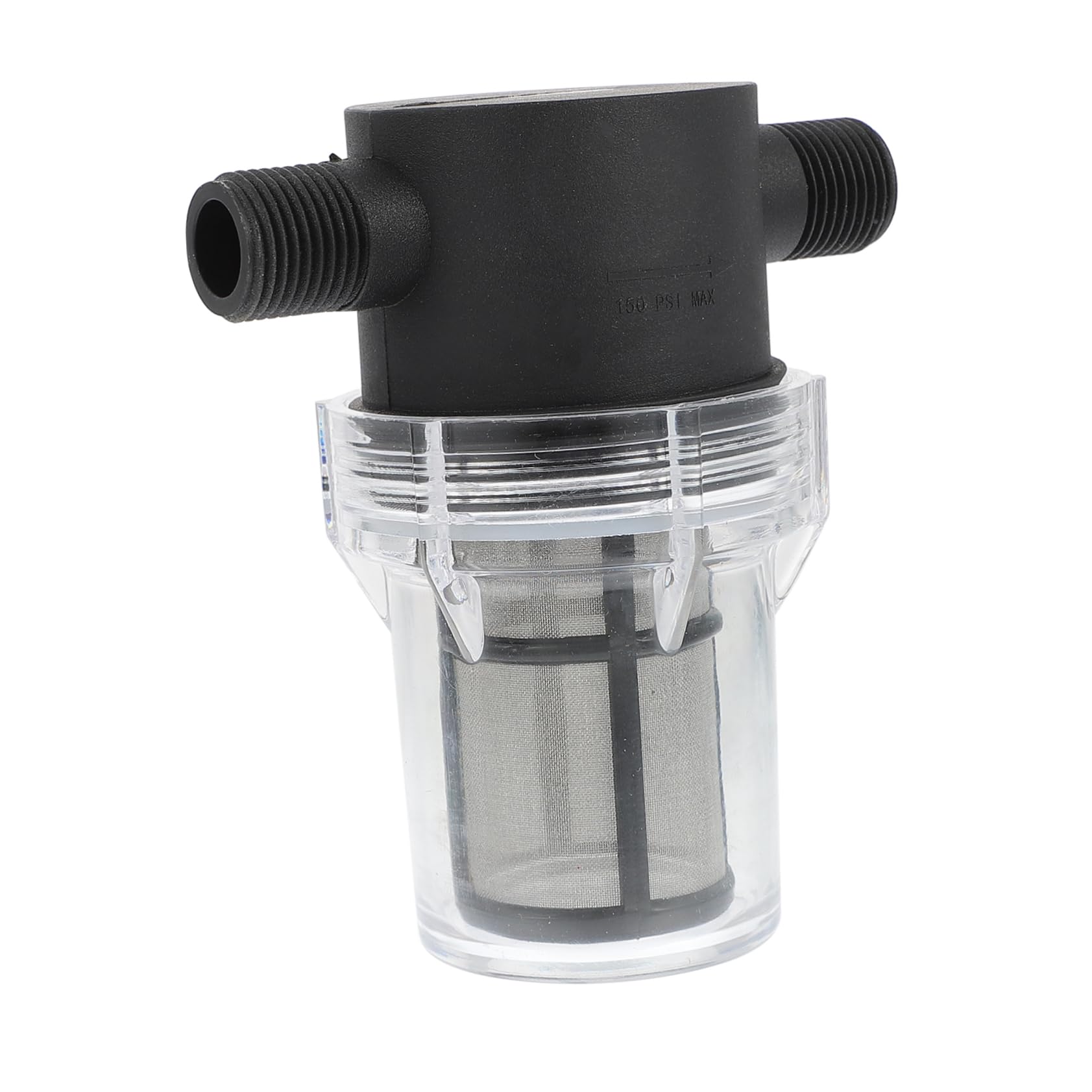 BESTYASH Wasserpumpen Siebfilter mit Nylon und Edelstahl Inline Rohr Druckfilter mit Schraubenschlüssel für Vorfilter Wasserpumpe im Garten