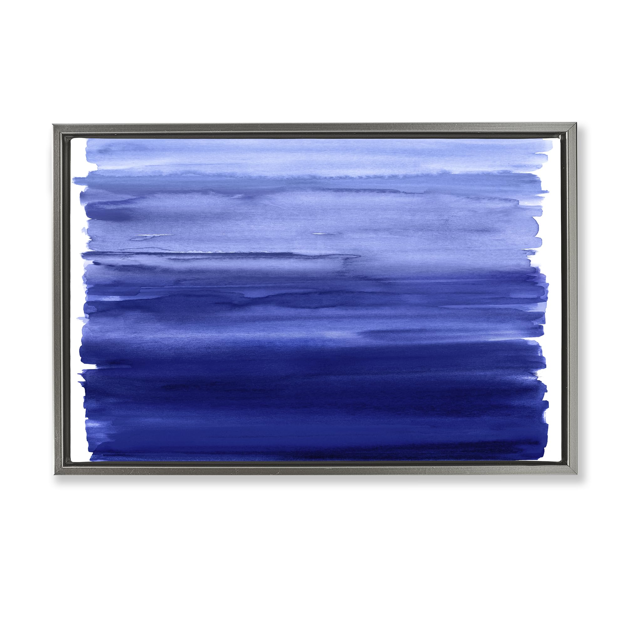 Stupell Industries Oceanic Ombre Blue Abstract Wall Art for Dining Room, Serene Azure Gradient Decor, 16 x 24 Inch Gallery Wrapped Canvas Wall Art in Floater Frame, by Allie Corbin, Made in USA Gift