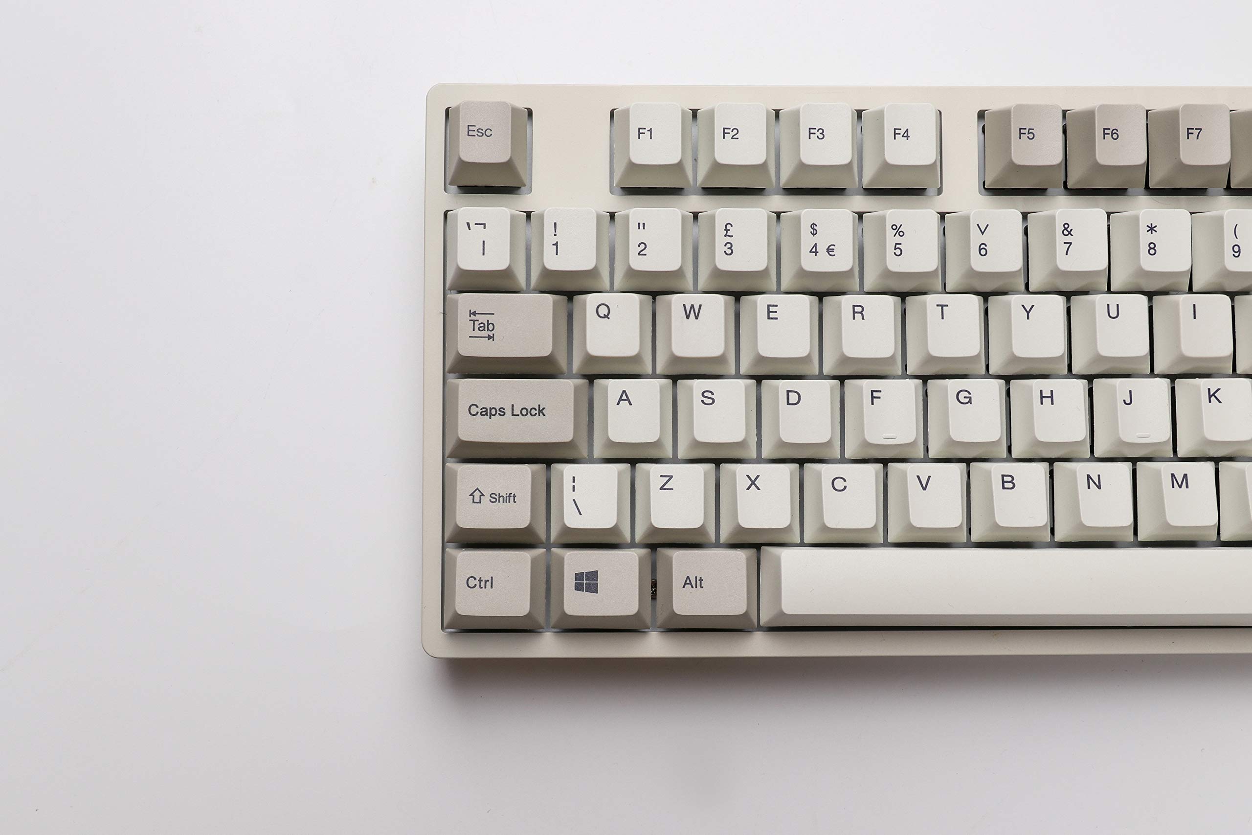 Durgod Taurus K320 TKL Teclado mecánico para videojuegos, 88 teclas, doble disparo, PBT - USB tipo C - ISO UK (gris espacial, cerezo Mx marrón