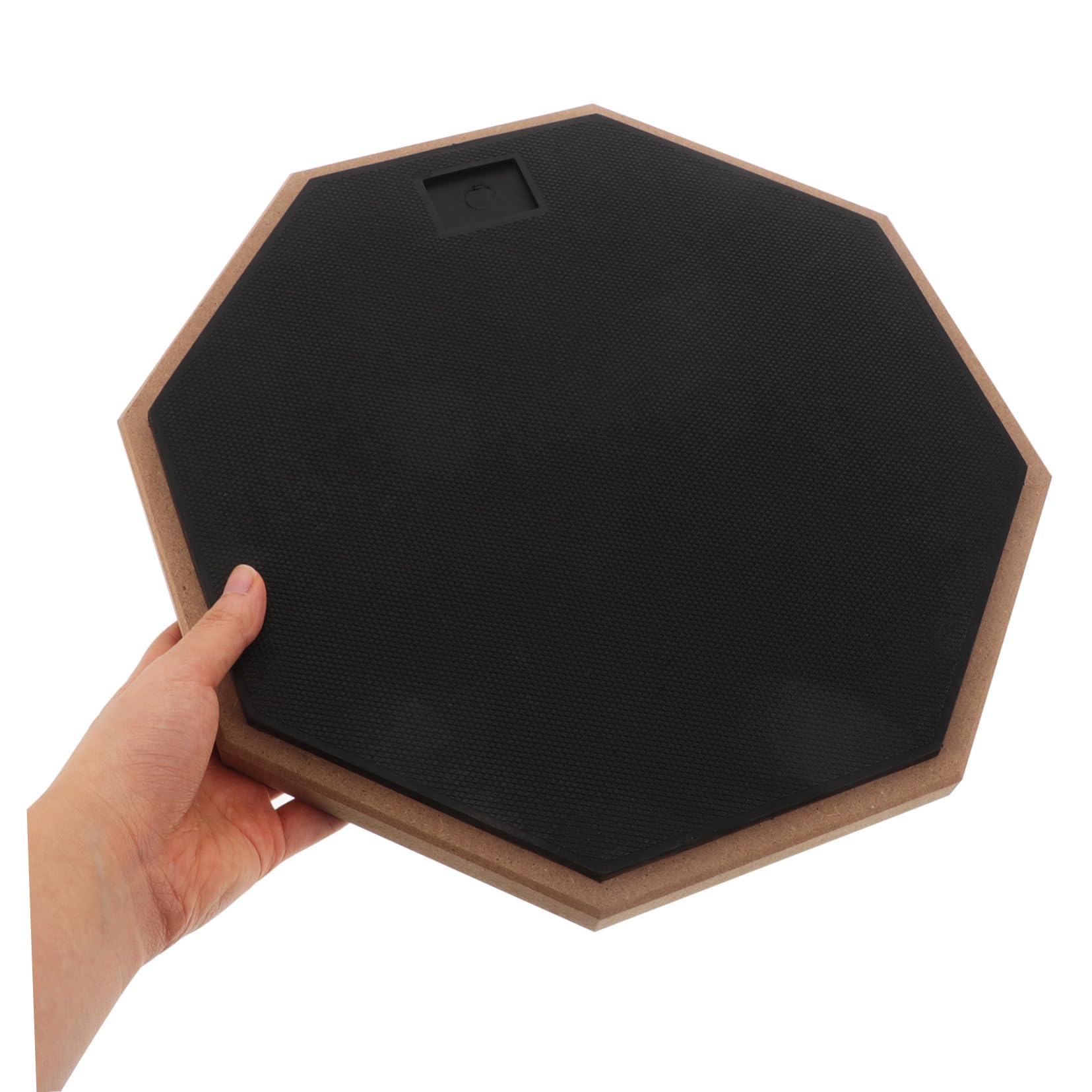 Abaodam Almohadilla de Práctica de Batería Silenciosa de Octagonal de Goma con Marco de Madera Pad de Entrenamiento para Casa y Escuela un Lado