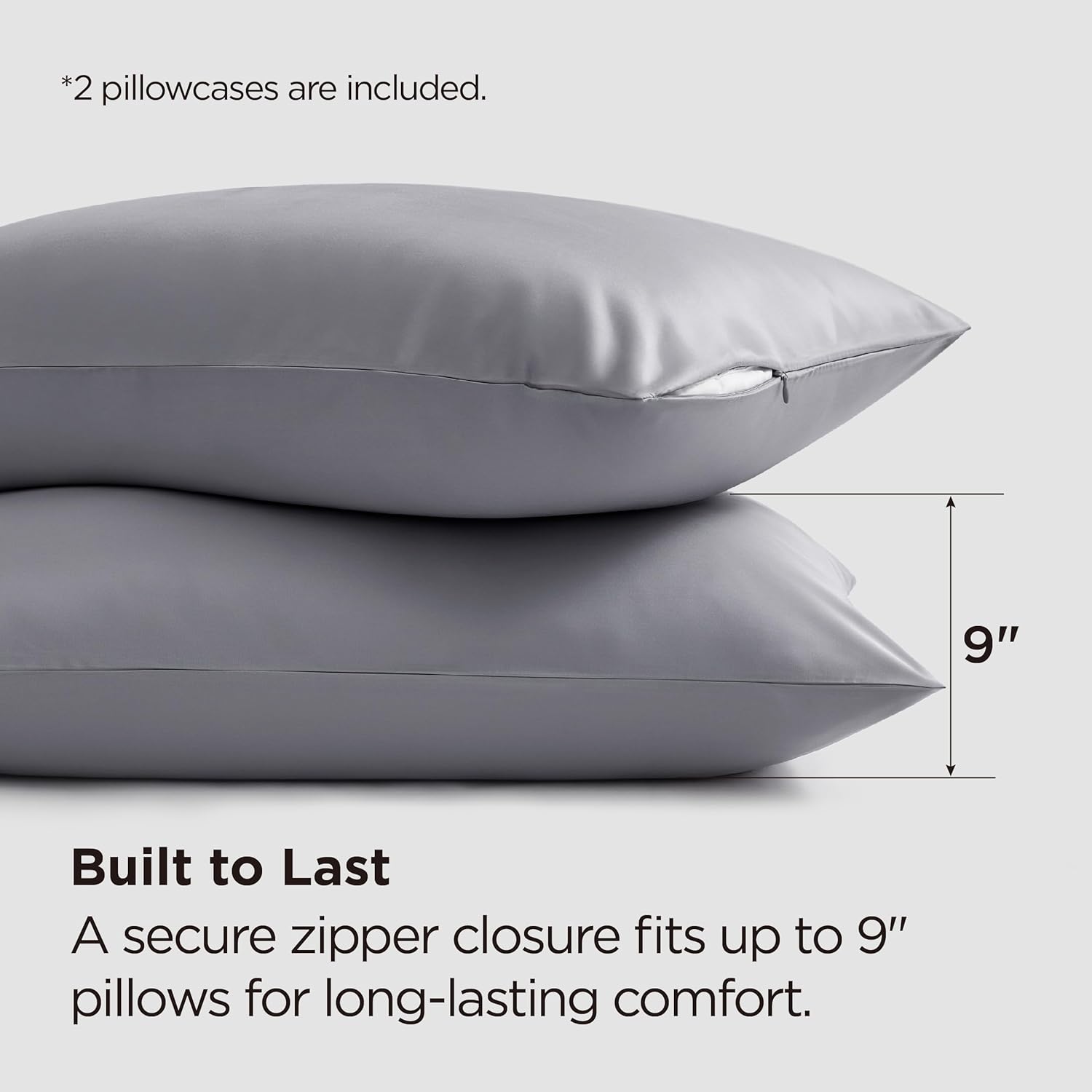 Bedsure Zipper Pillow Cases Queen, Cooling Pillow Cases Queen Size Set of 2, Rayon Derived from Bamboo Cooling Pillowcases for Hot Sleepers, Soft & Breathable Pillow Covers, Dark Grey, 20x30 Inches - Image 4
