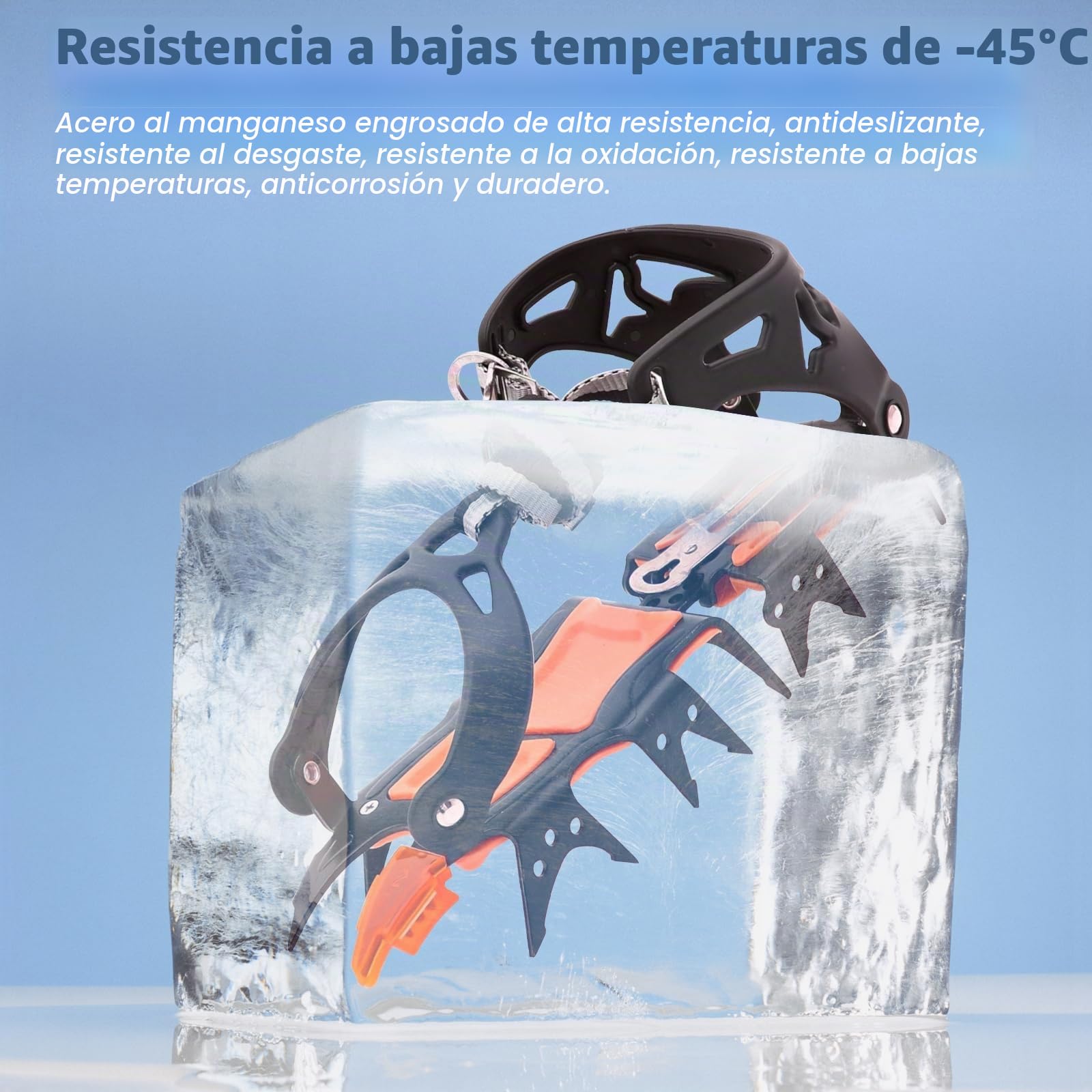 18 Dientes Crampones,Crampones para Botas,Tacos de Hielo Tracción con Cadena de Acero Inoxidable Antidesilisantes,para Caminar, Senderismo, Escalada, Pesca y Montañismo