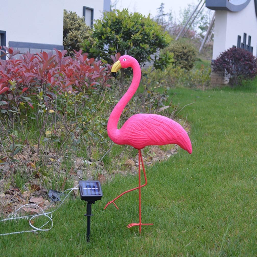 Uonlytech Lampada da Giardino LED Forma di Fenicottero Solare Decorativa e per Esterni Illuminazione Unica per e Balconi