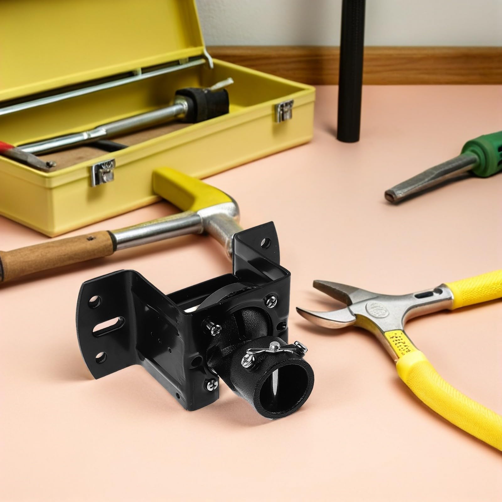 YARNOW Soporte de Montaje Material de Hierro Negro para Ventilador de Techo Adaptador para Techos Inclinados Alta Adaptabilidad Diseño para Cocina y Dormitorio