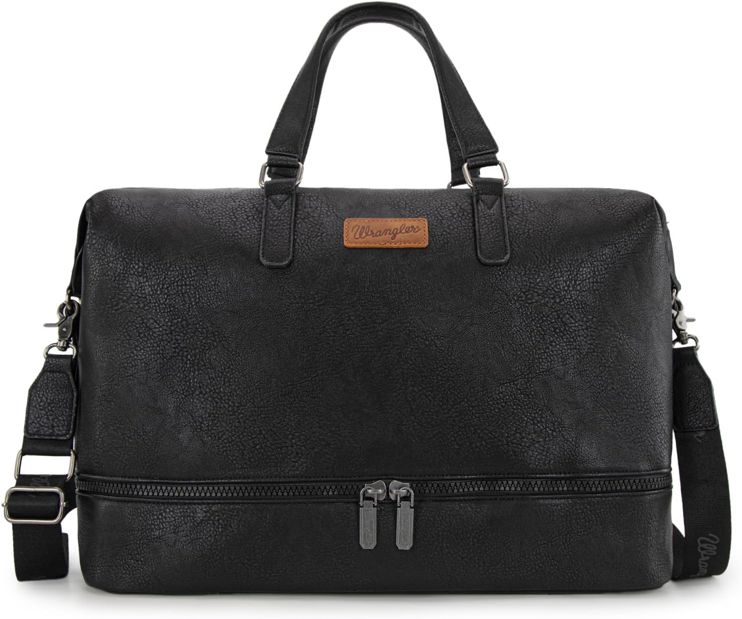 Wrangler Travel Duffel Bag Carry On Overnight Bag with Shoe Compartment Weekender Bag for Women WG253-5110BK