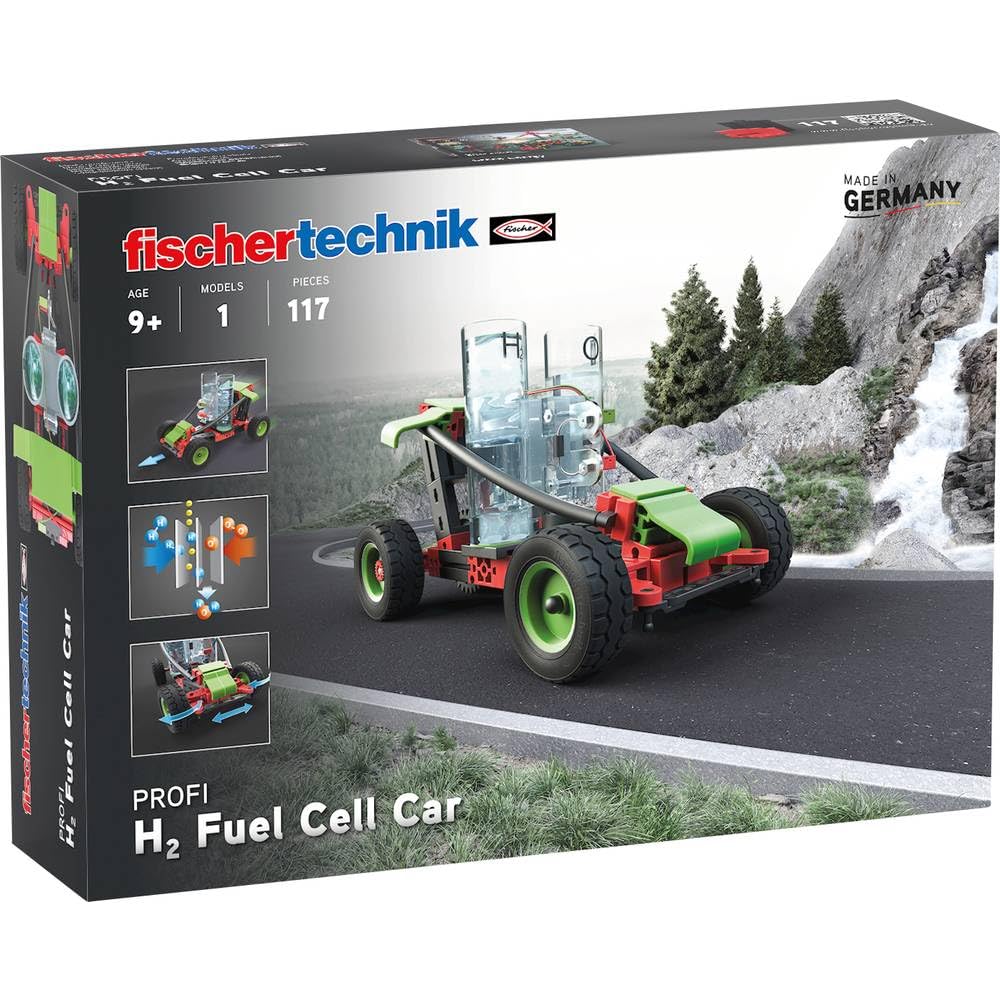 fischertechnik Profi H2 Fuel Cell Car 559880 – juego de construcción para niños, juguete educativo sobre energía renovable, a partir de 9 años | Juguete educativo sobre energías renovables 559880, coche de hidrógeno para ensamblar, con motor y pila de com