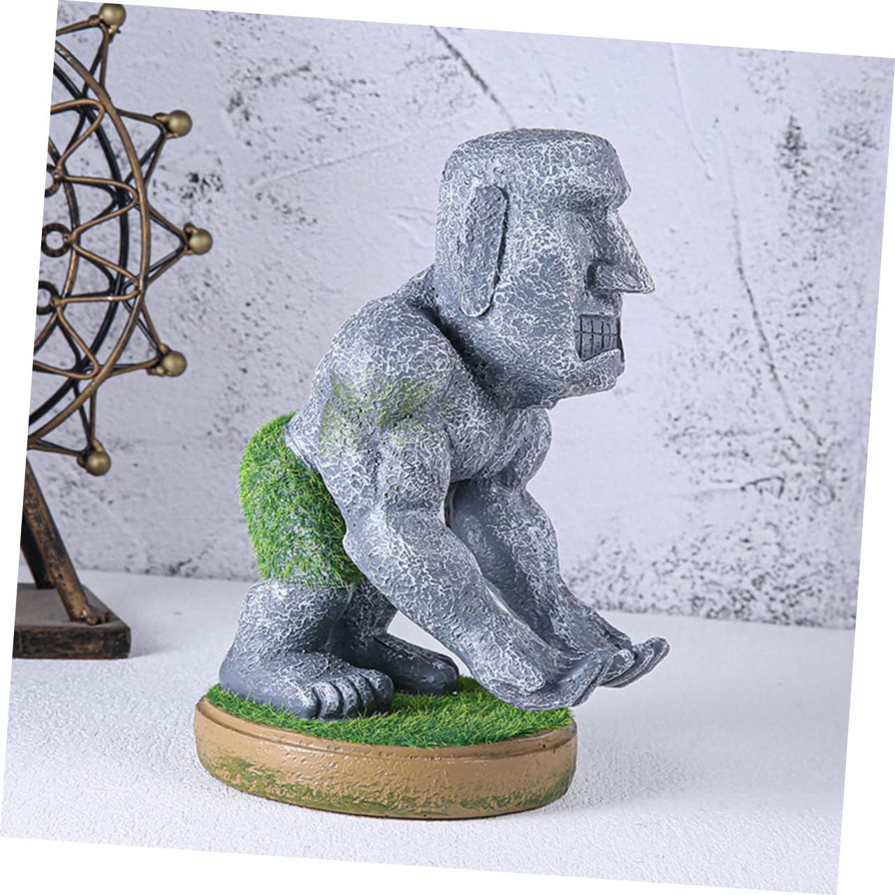 Mikikit Controller Accessorio per a Supporto Forma Gioco Resina in di Statua Moai, Decorativo Pratico Unico Scrivania e Casa Gamer